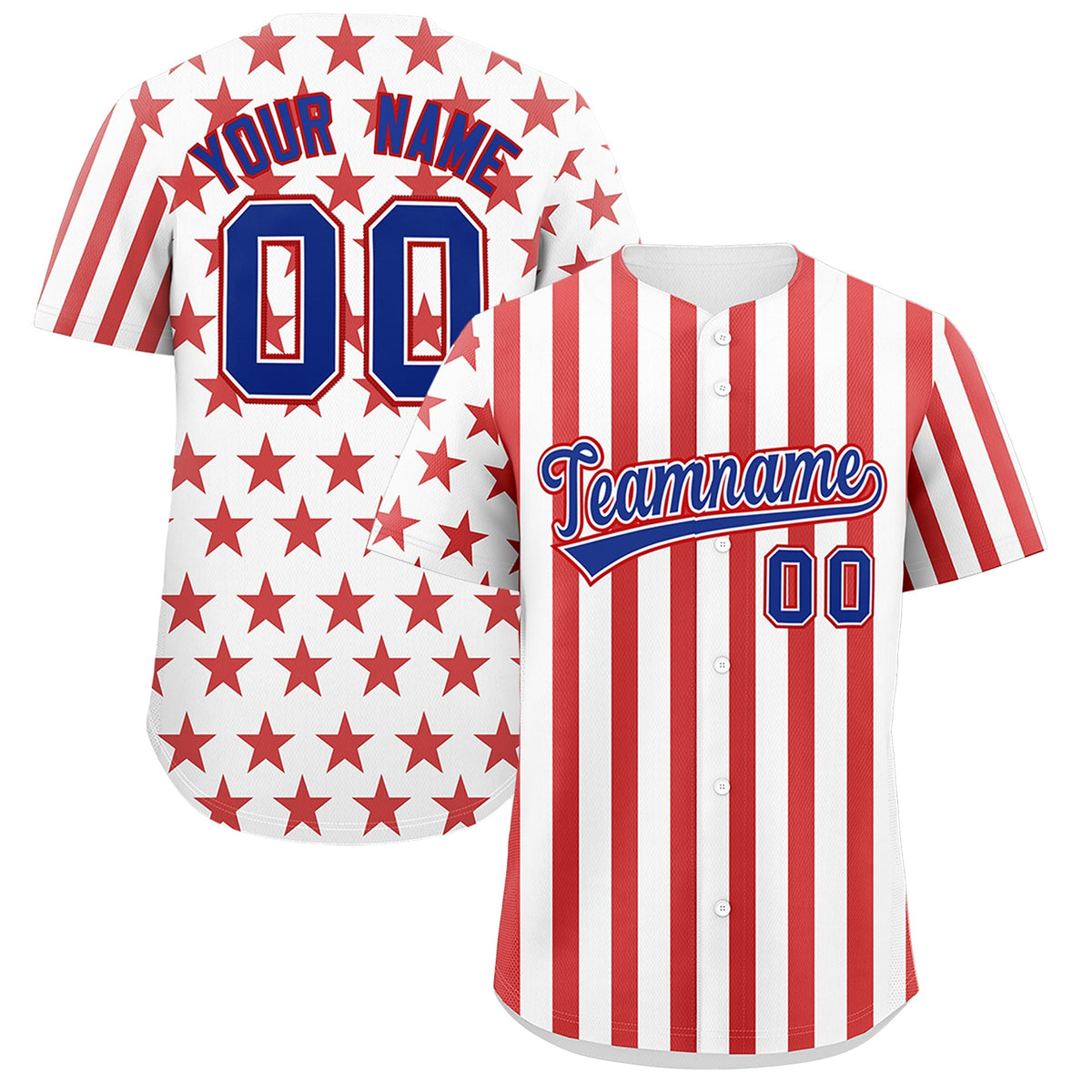 Custom White Red American Flag Graffiti Pattern Baseball Jersey| KXKSHOP