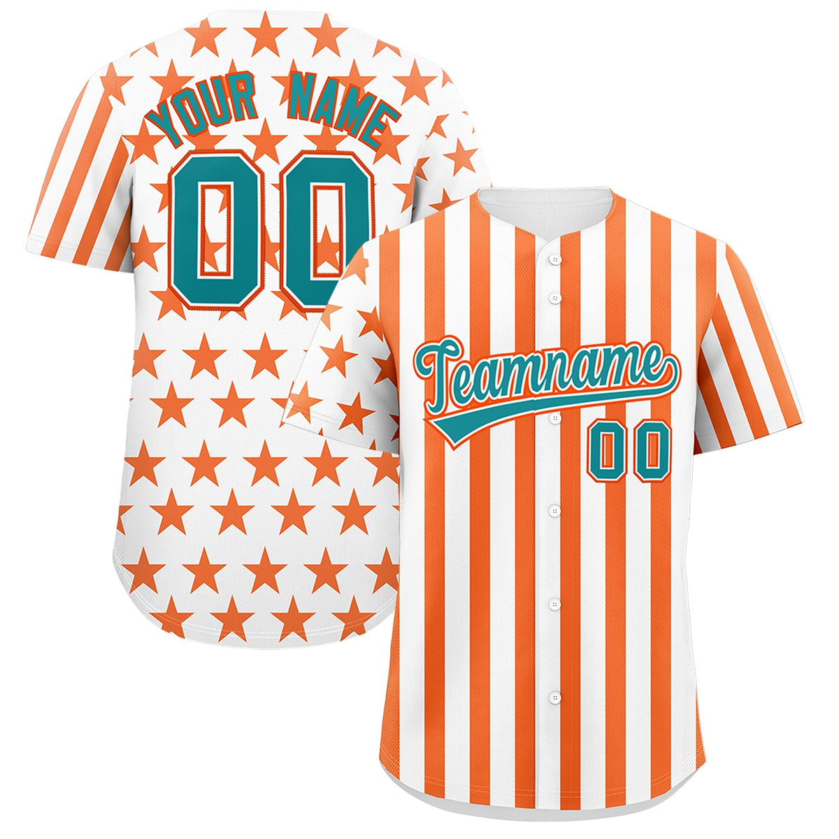 Custom White Orange American Flag Graffiti Pattern Baseball Jersey| KXKSHOP