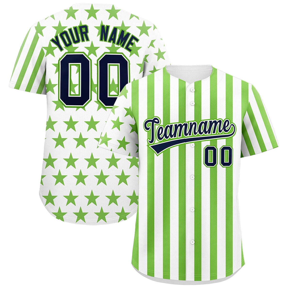Custom White Neon Green American Flag Graffiti Pattern Baseball Jersey| KXKSHOP