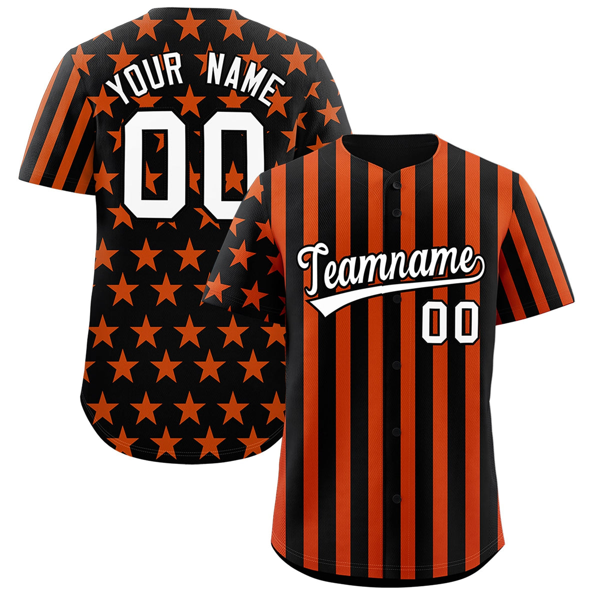 Custom Black Orange American Flag Graffiti Pattern Baseball Jersey| KXKSHOP