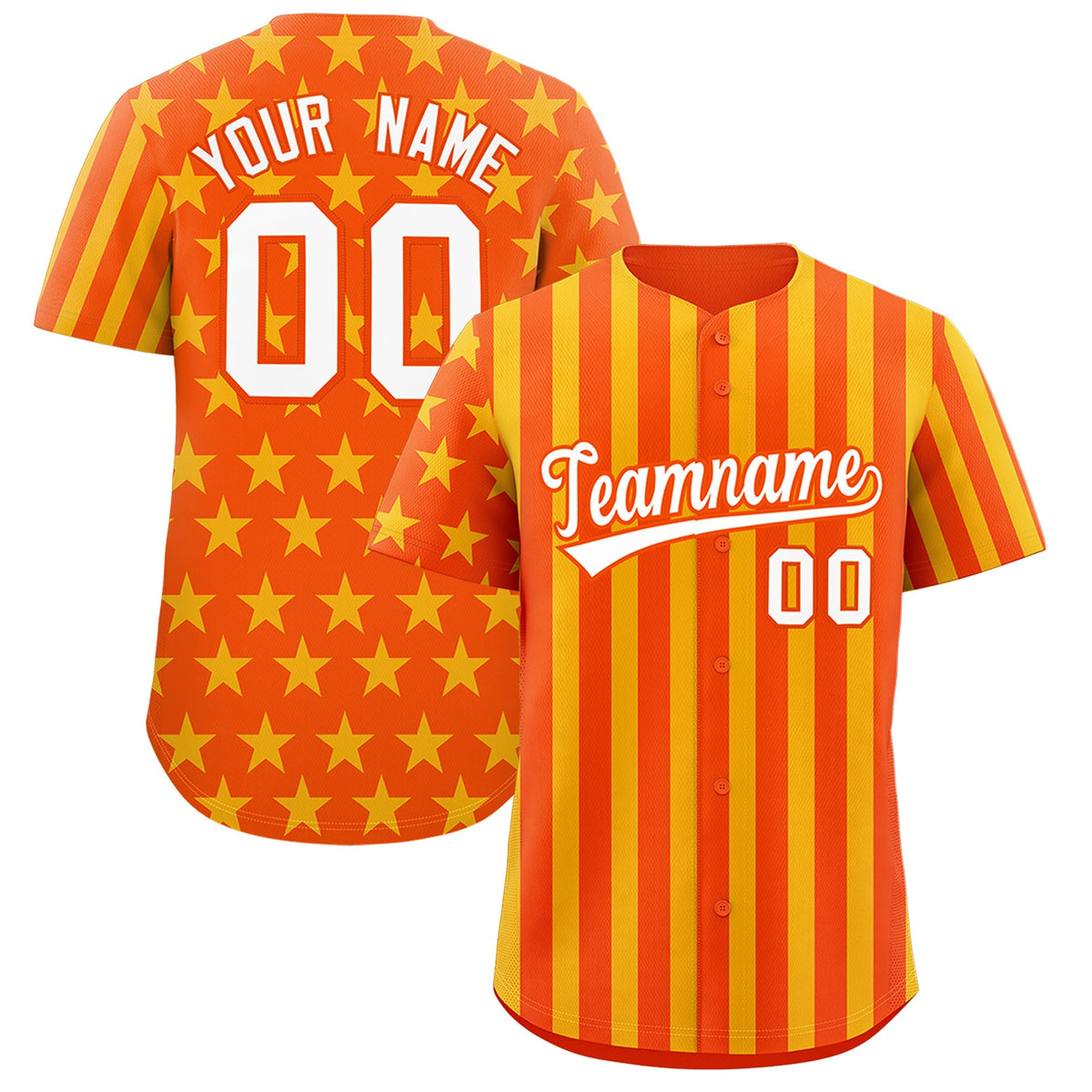 Custom Orange Gold American Flag Graffiti Pattern Baseball Jersey| KXKSHOP