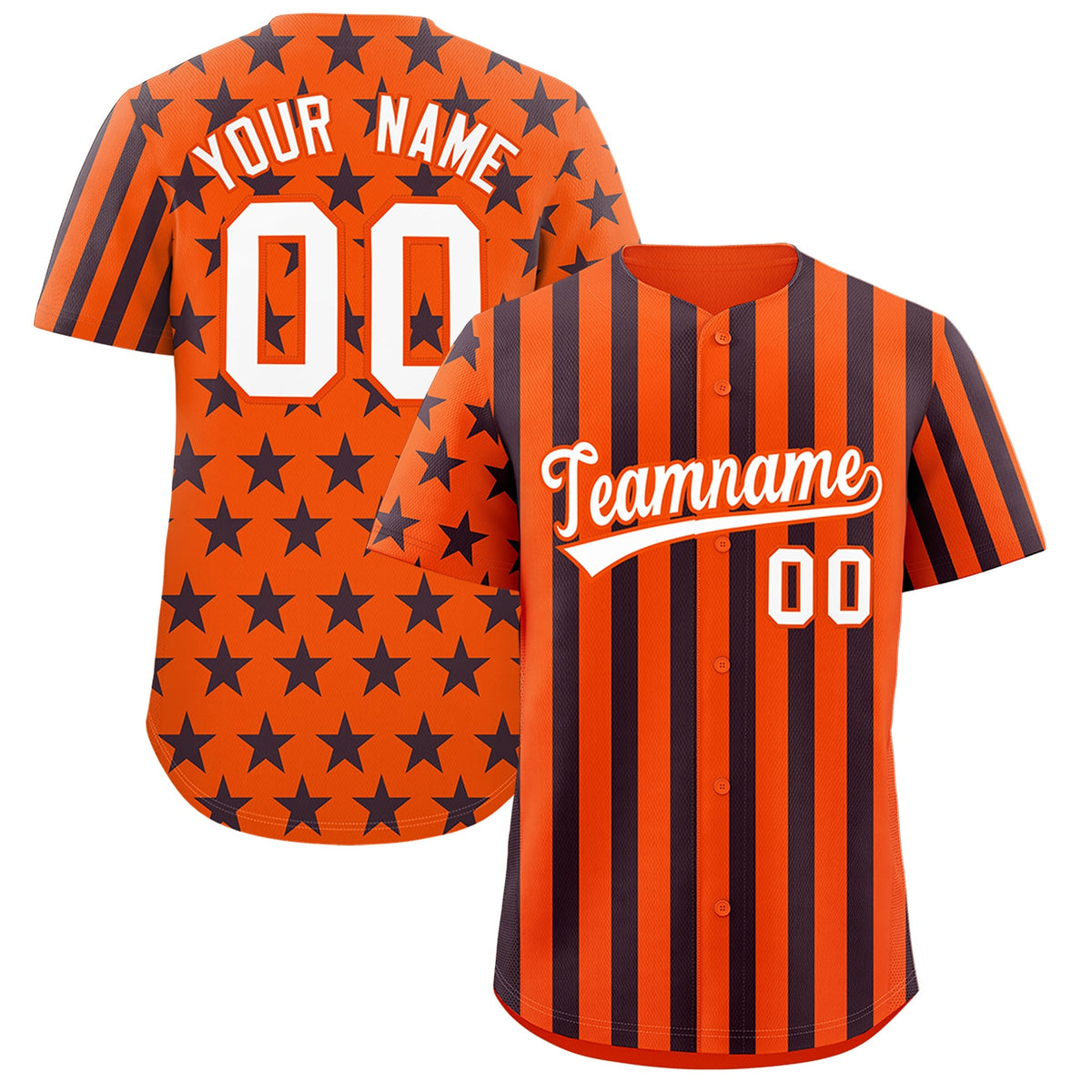 Custom Orange Navy White American Flag Graffiti Pattern Baseball Jersey| KXKSHOP