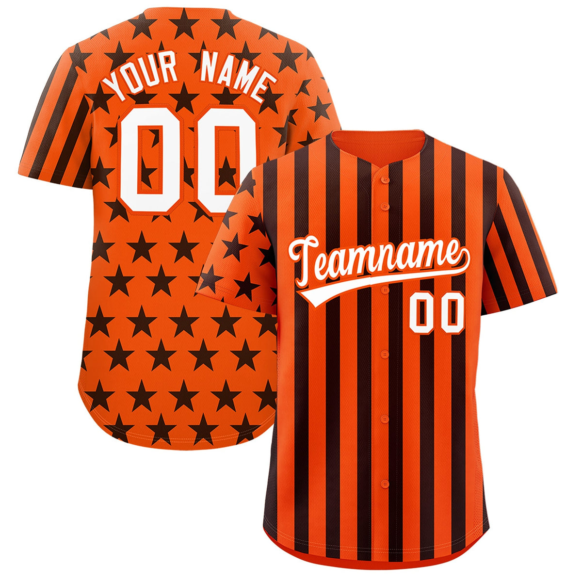 Custom Orange Black American Flag Graffiti Pattern Baseball Jersey| KXKSHOP