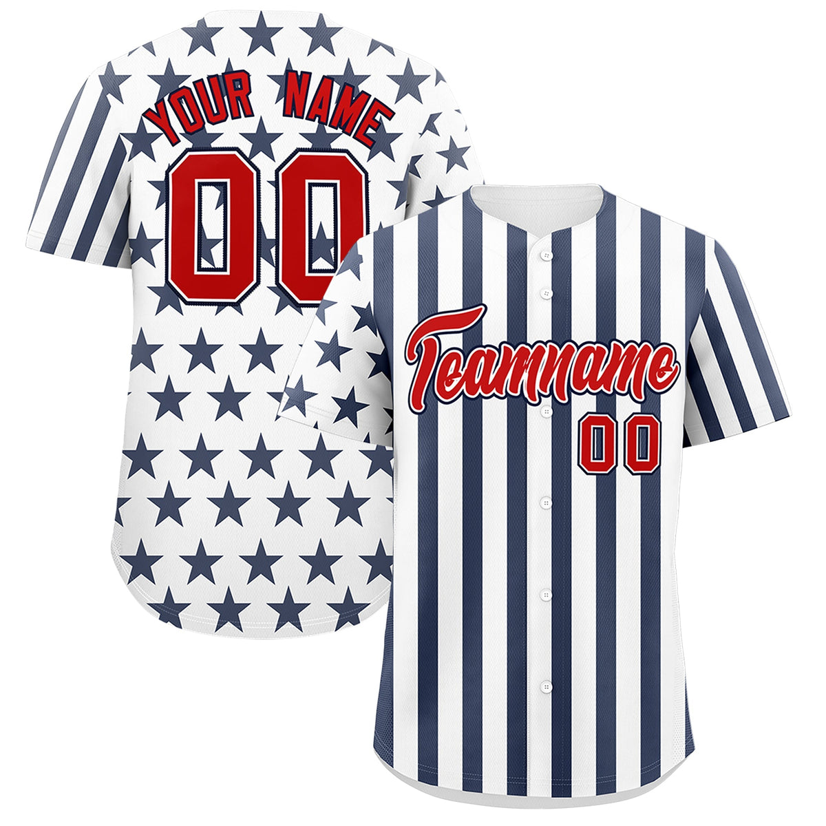 Custom White Navy American Flag Graffiti Pattern Baseball Jersey| KXKSHOP
