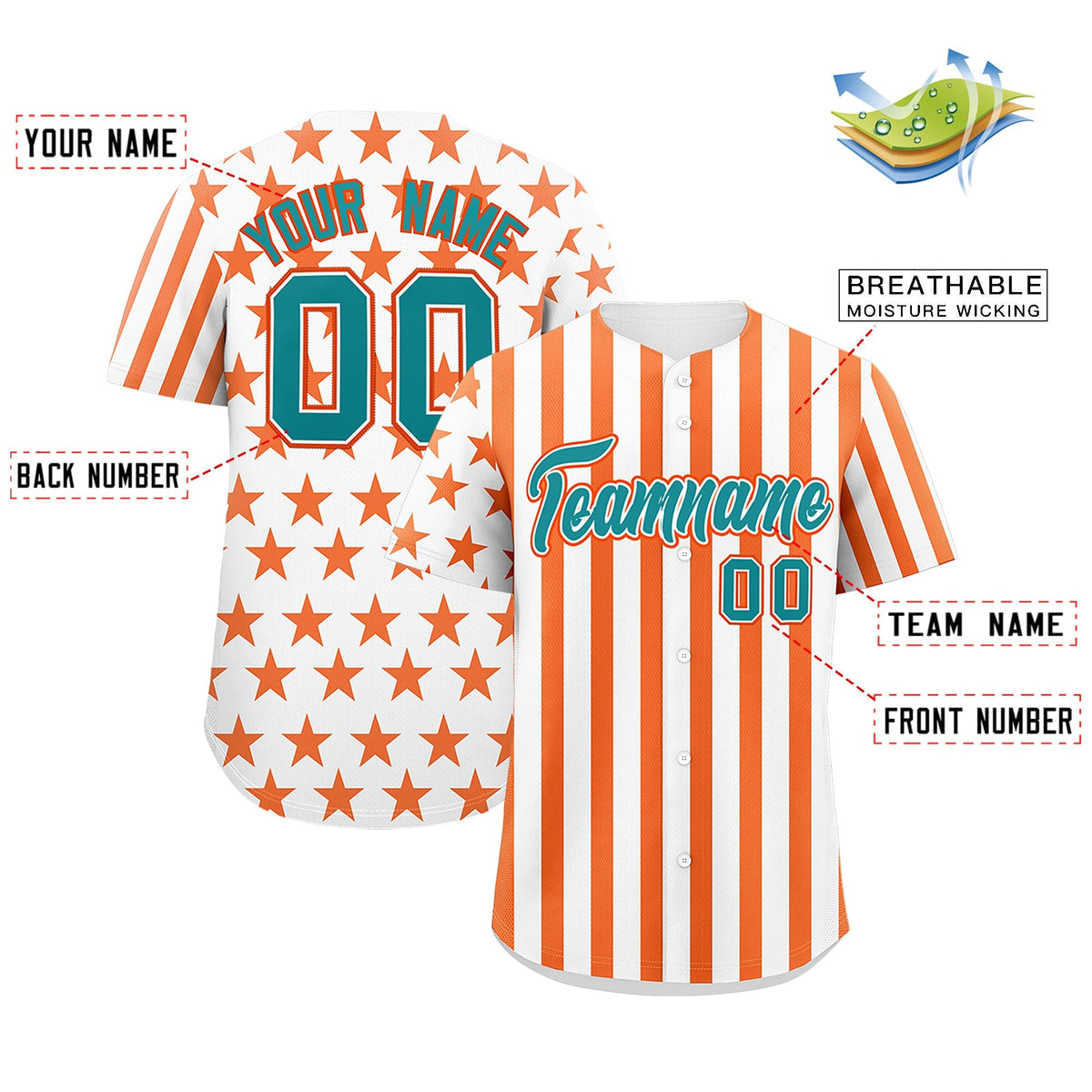 Custom White Orange American Flag Graffiti Pattern Baseball Jersey| KXKSHOP