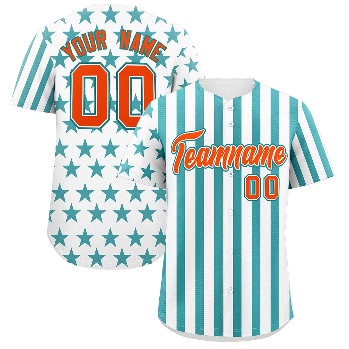 Custom White Aqua American Flag Graffiti Pattern Baseball Jersey| KXKSHOP