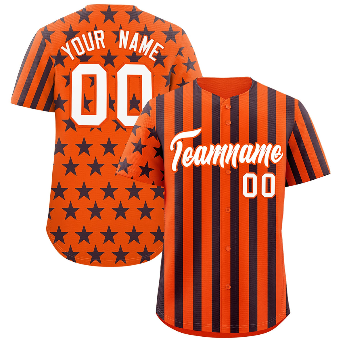 Custom Orange Navy White American Flag Graffiti Pattern Baseball Jersey| KXKSHOP