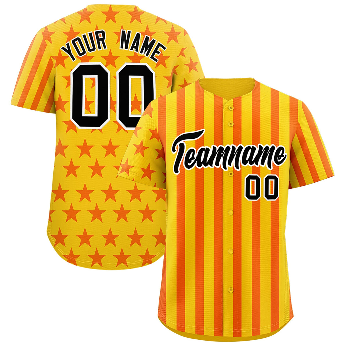 Custom Gold Orange American Flag Graffiti Pattern Baseball Jersey| KXKSHOP