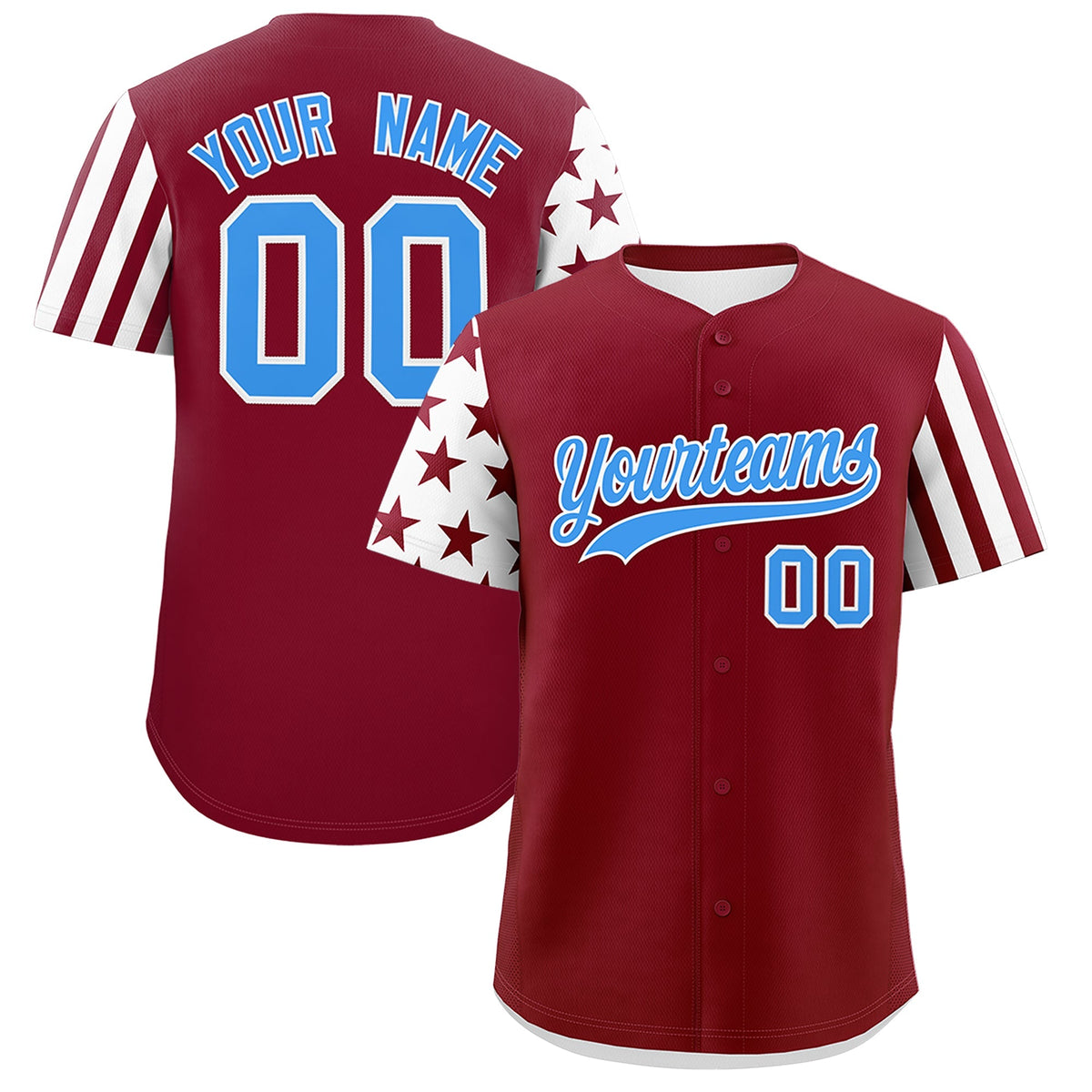 Custom Crimson White American Flag Raglan Sleeves Baseball Jersey| KXKSHOP