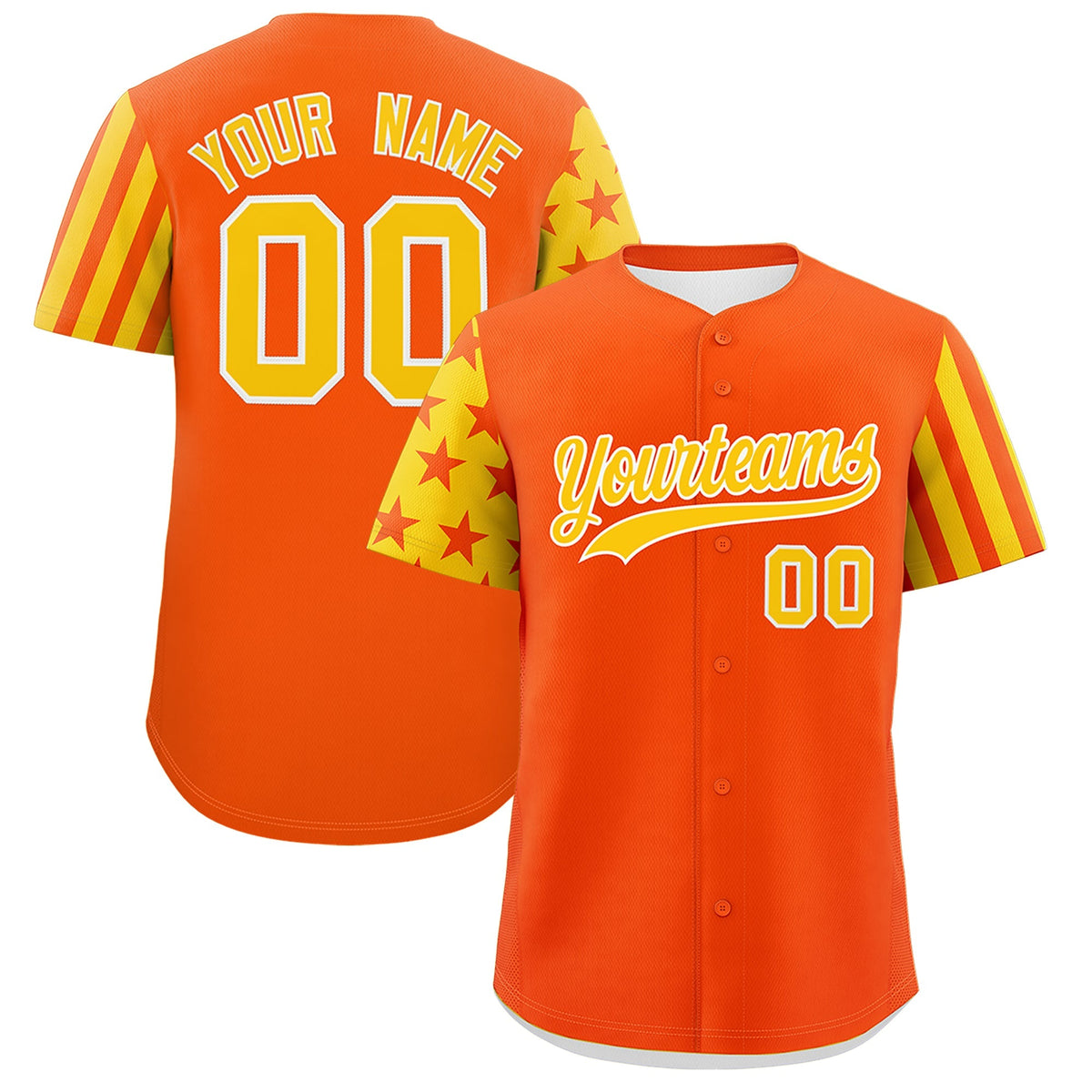 Custom Orange Gold American Flag Raglan Sleeves Baseball Jersey| KXKSHOP