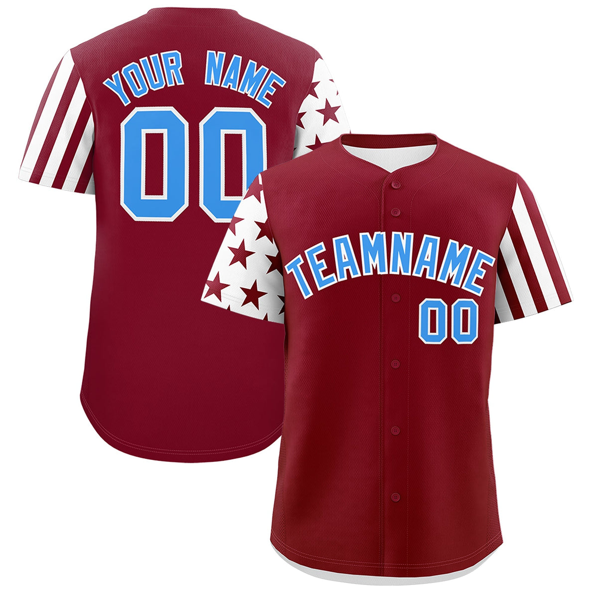 Custom Crimson White American Flag Raglan Sleeves Baseball Jersey| KXKSHOP