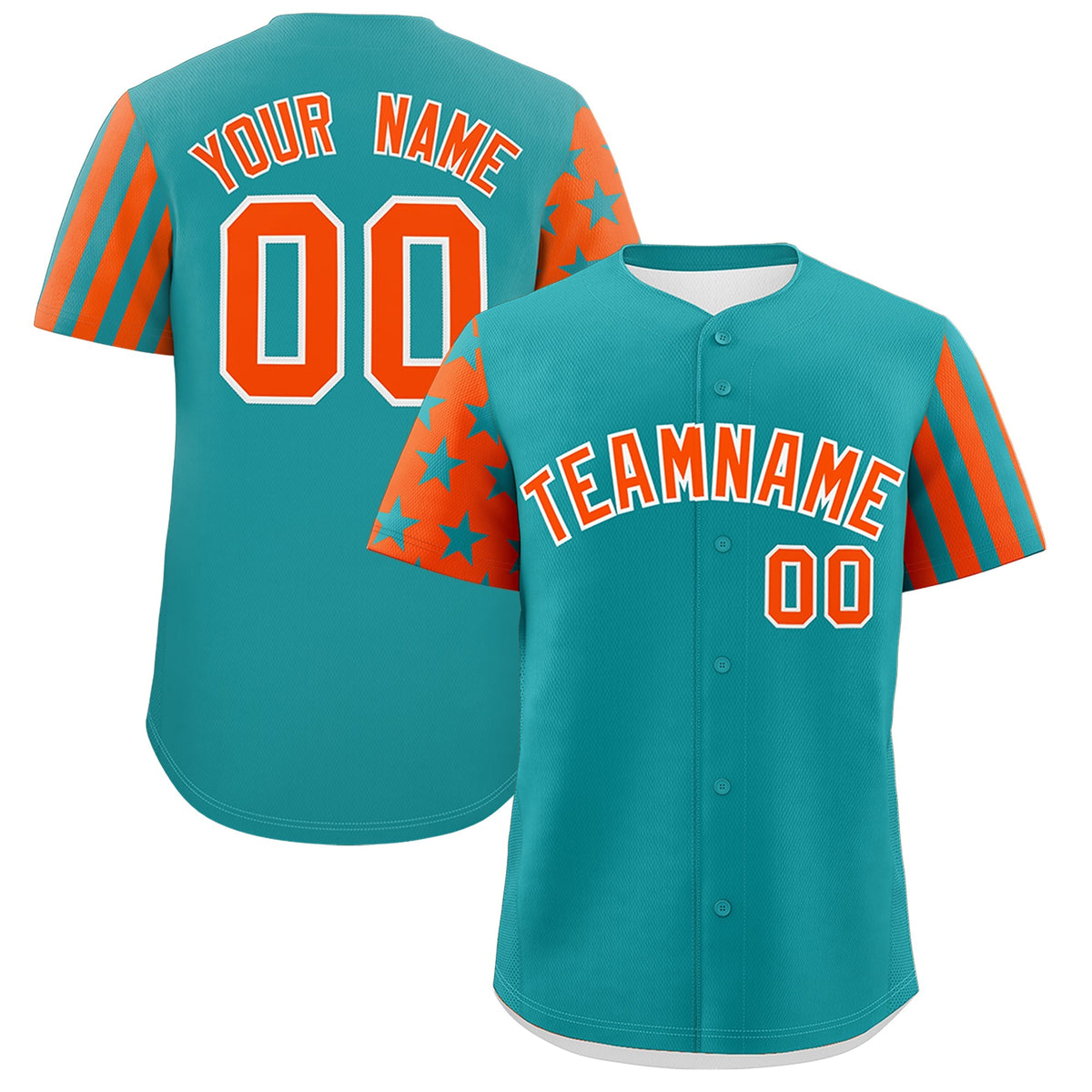 Custom Aqua Orange American Flag Raglan Sleeves Baseball Jersey| KXKSHOP