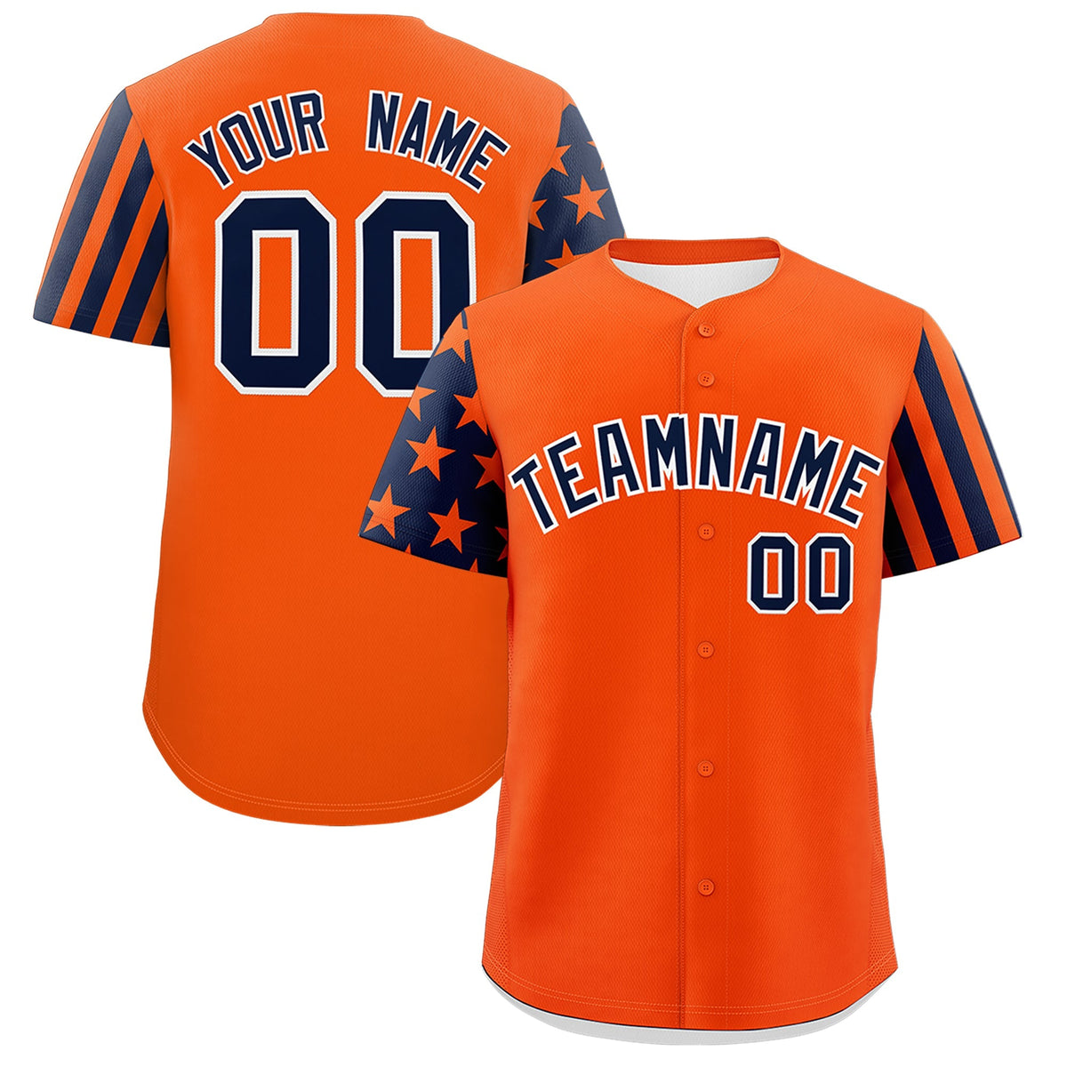 Custom Orange Navy American Flag Raglan Sleeves Baseball Jersey| KXKSHOP