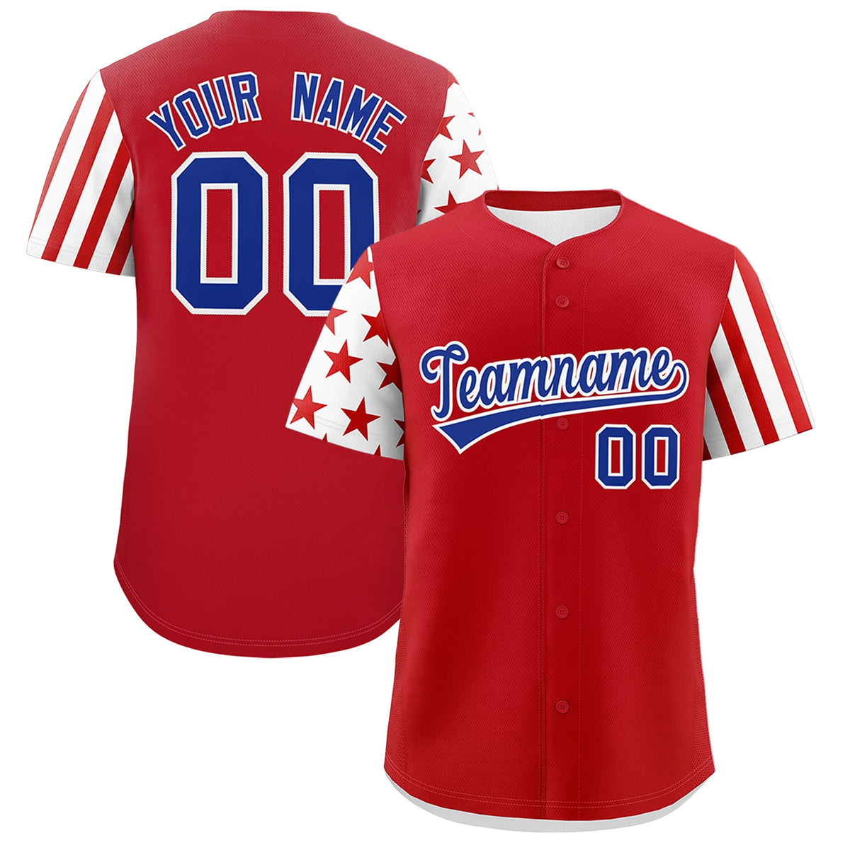 Custom Red White American Flag Raglan Sleeves Baseball Jersey| KXKSHOP