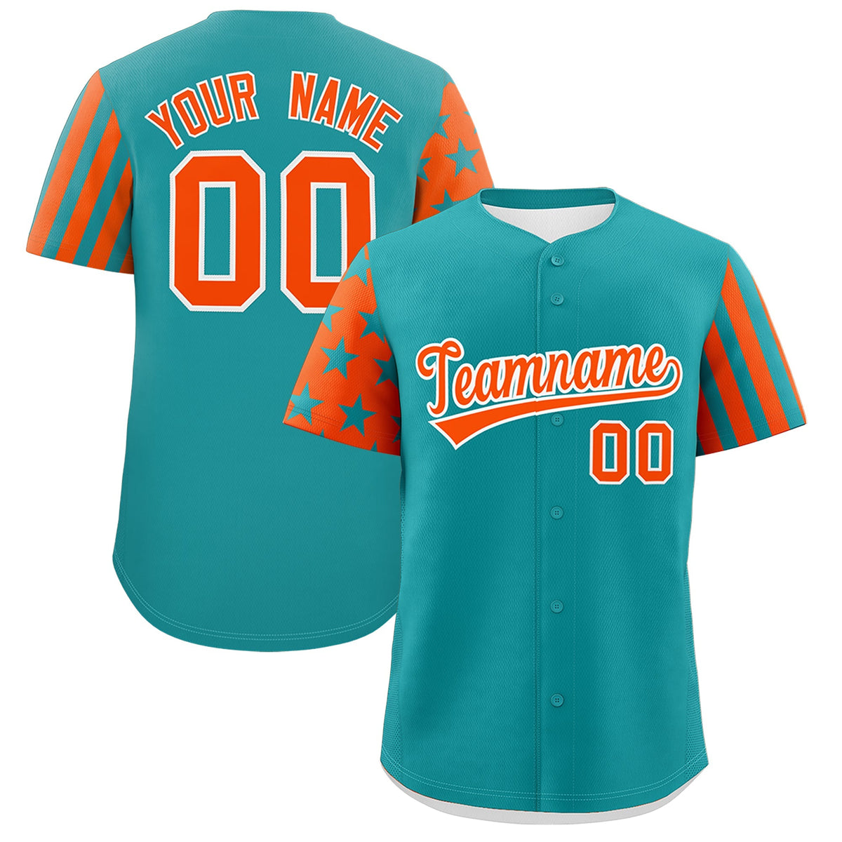 Custom Aqua Orange American Flag Raglan Sleeves Baseball Jersey| KXKSHOP