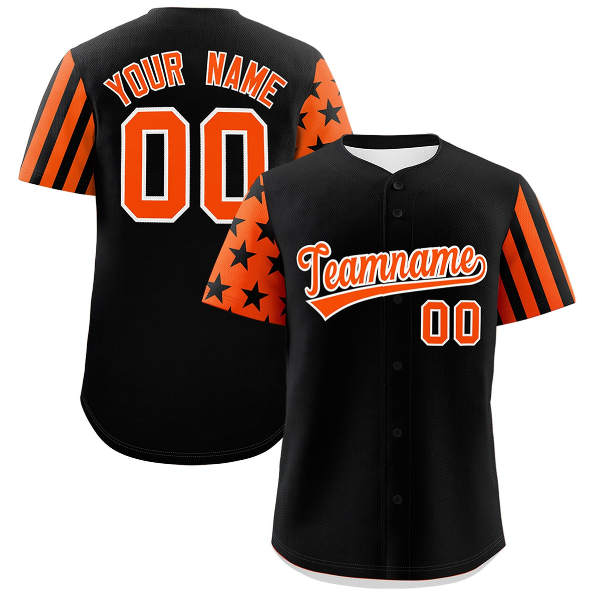 Custom Black Orange American Flag Raglan Sleeves Baseball Jersey| KXKSHOP