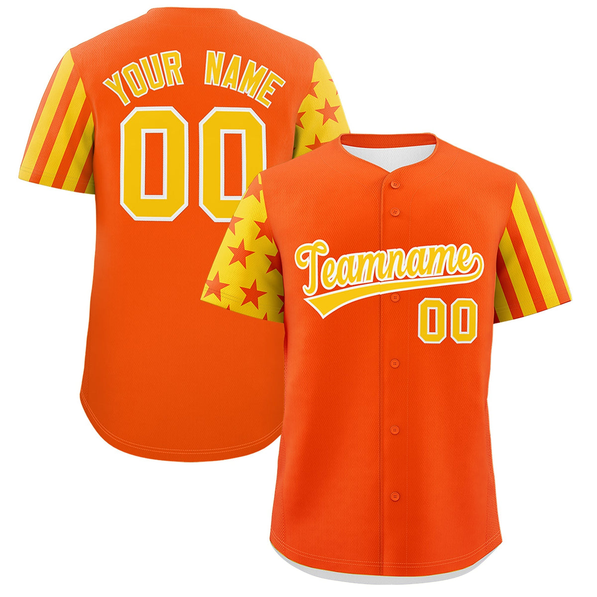 Custom Orange Gold American Flag Raglan Sleeves Baseball Jersey| KXKSHOP