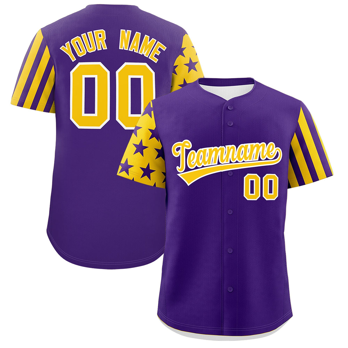 Custom Purple Gold American Flag Raglan Sleeves Baseball Jersey| KXKSHOP