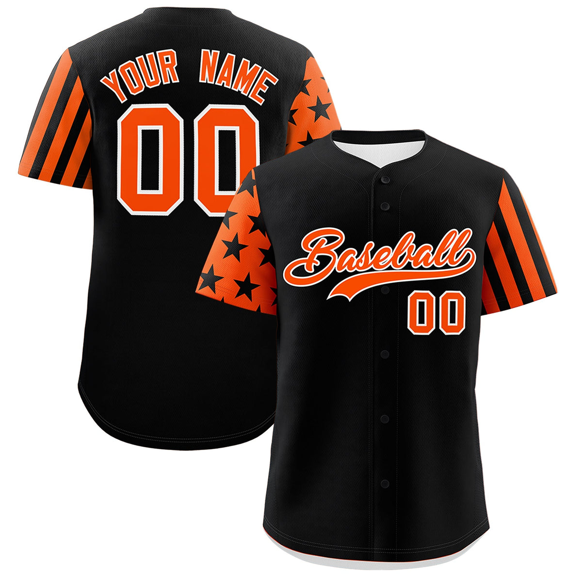Custom Black Orange American Flag Raglan Sleeves Baseball Jersey| KXKSHOP