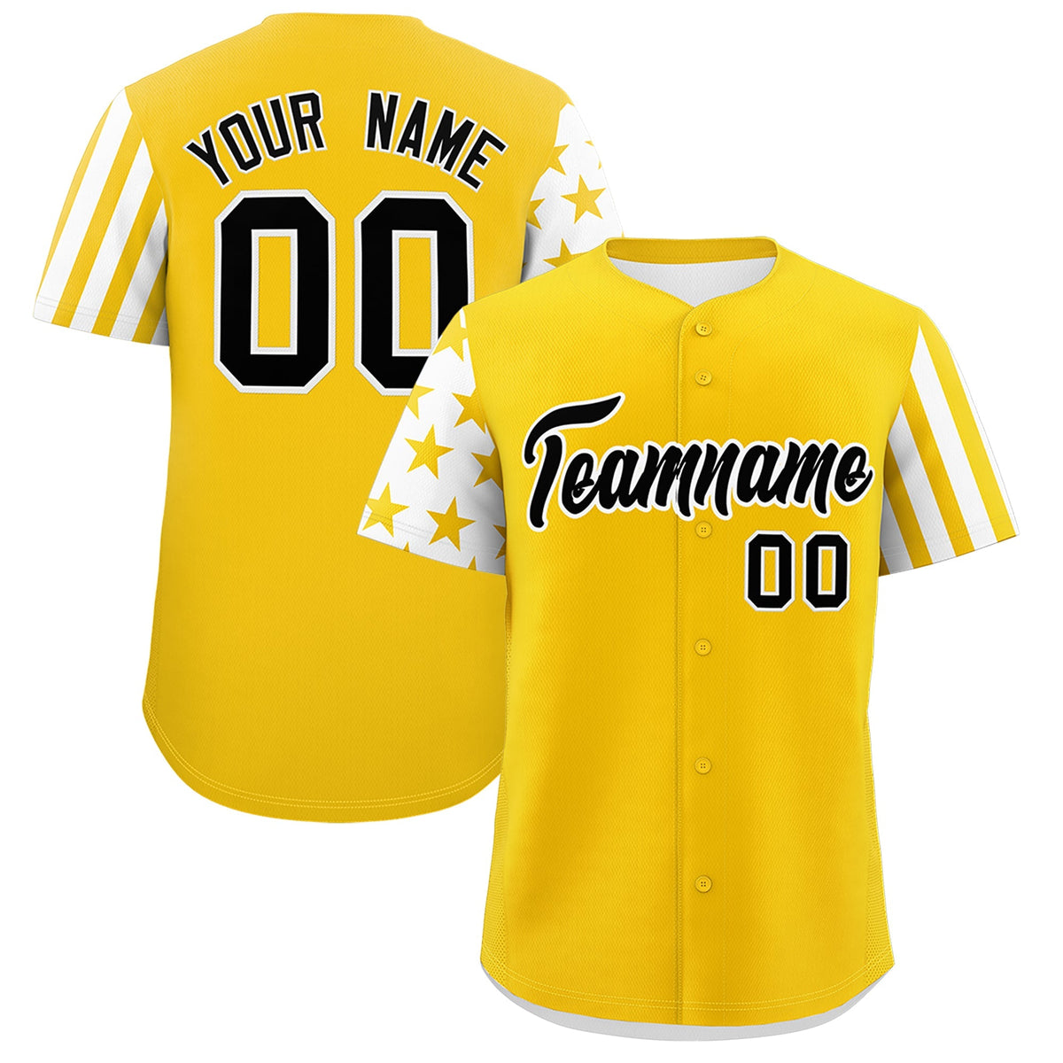 Custom Gold White American Flag Raglan Sleeves Baseball Jersey| KXKSHOP