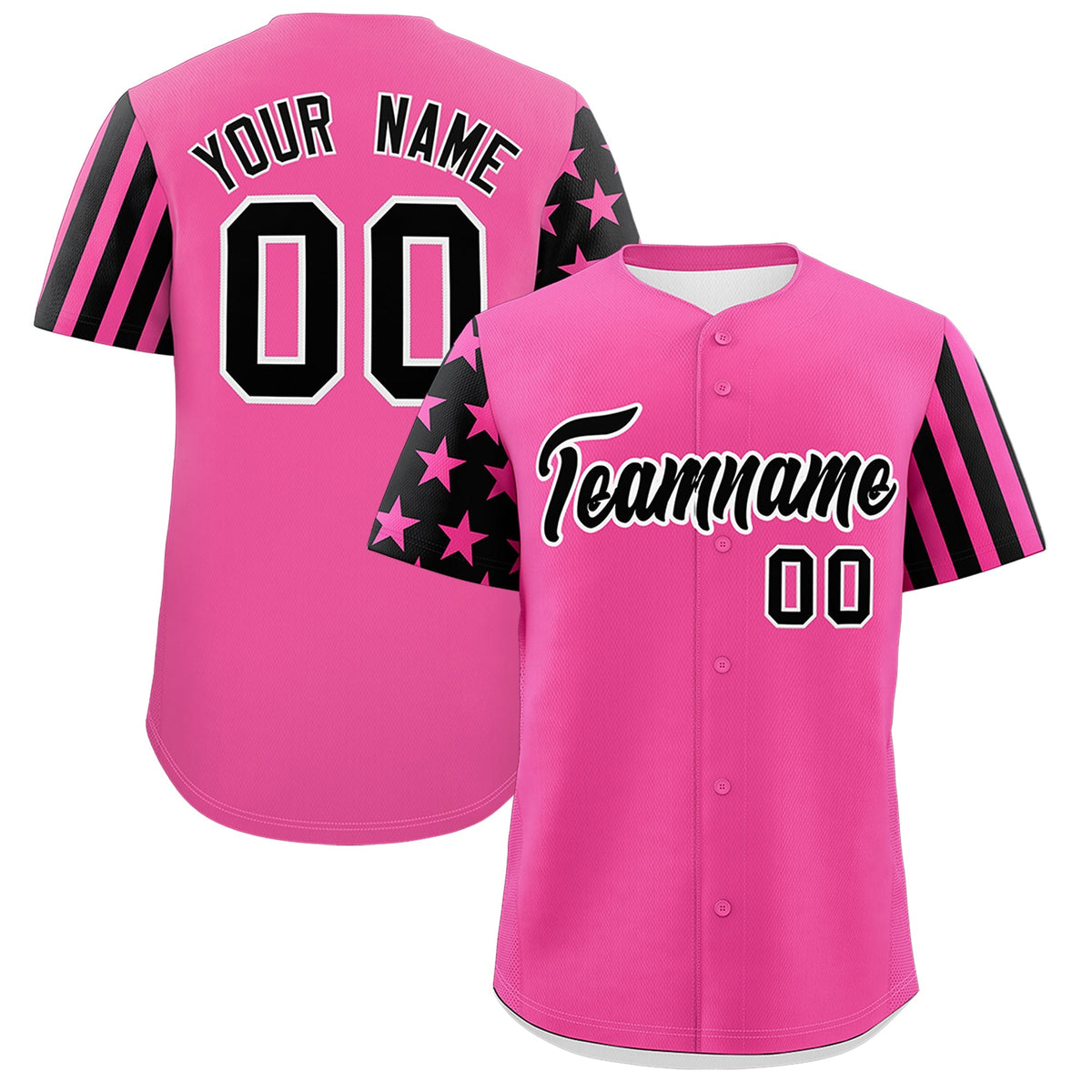 Custom Pink Black American Flag Raglan Sleeves Baseball Jersey| KXKSHOP