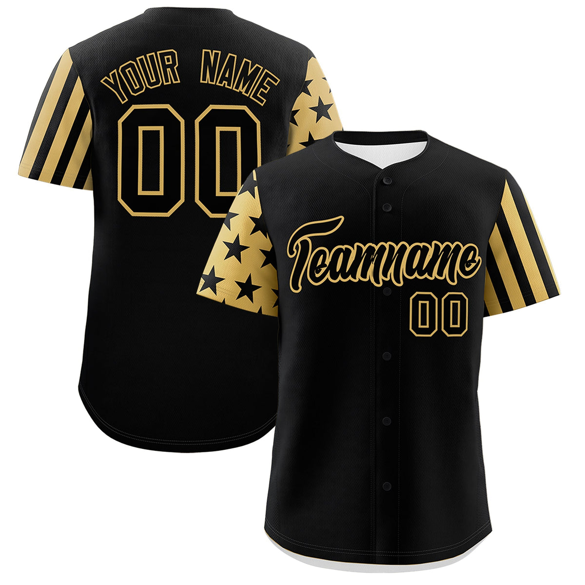 Custom Black Old Gold American Flag Raglan Sleeves Baseball Jersey| KXKSHOP