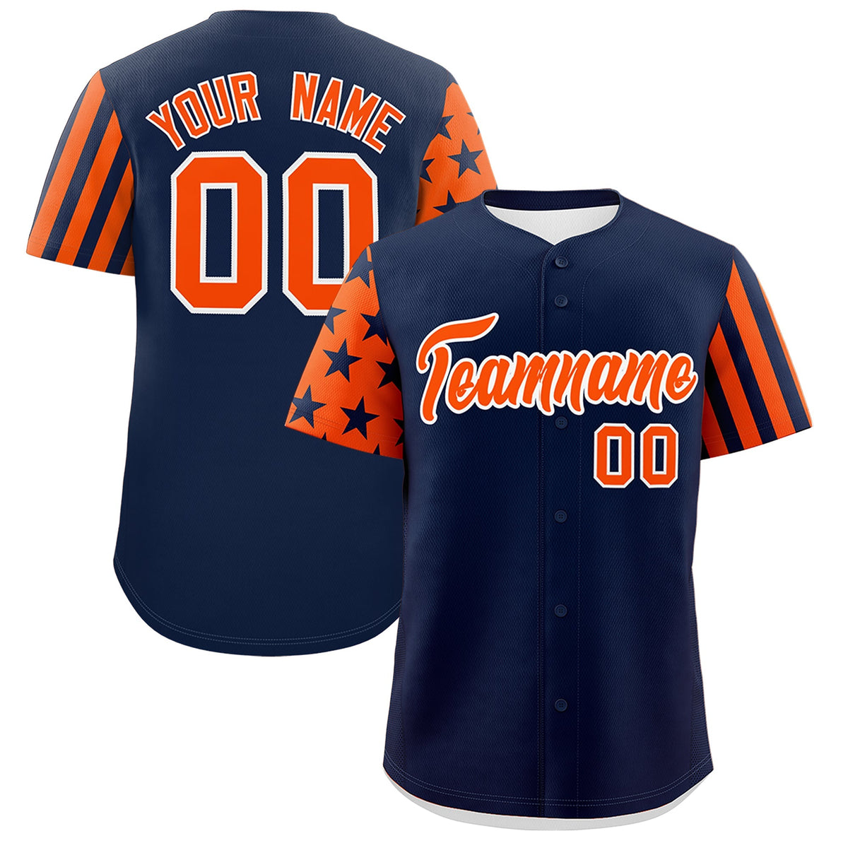 Custom Navy Orange American Flag Raglan Sleeves Baseball Jersey| KXKSHOP