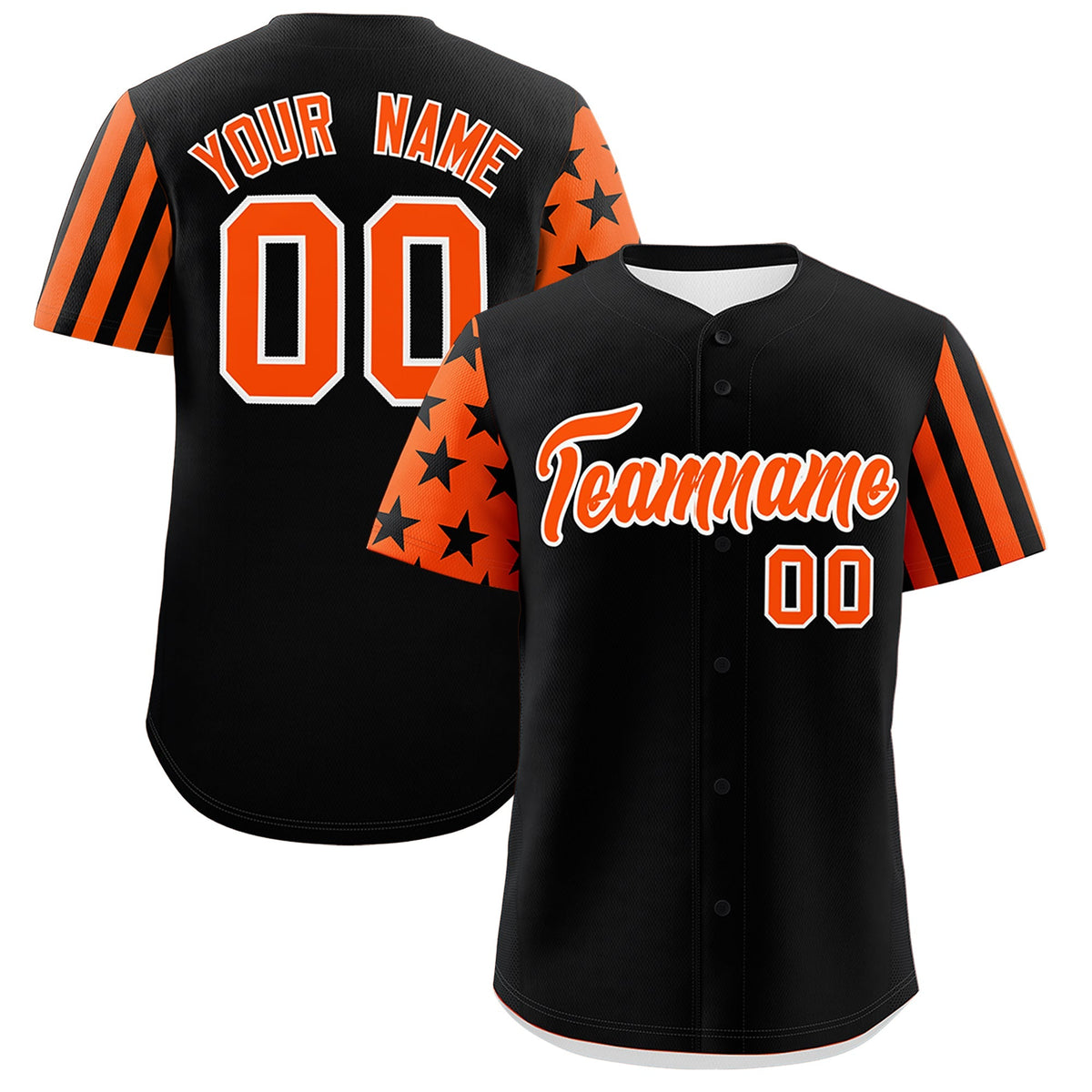 Custom Black Orange American Flag Raglan Sleeves Baseball Jersey| KXKSHOP