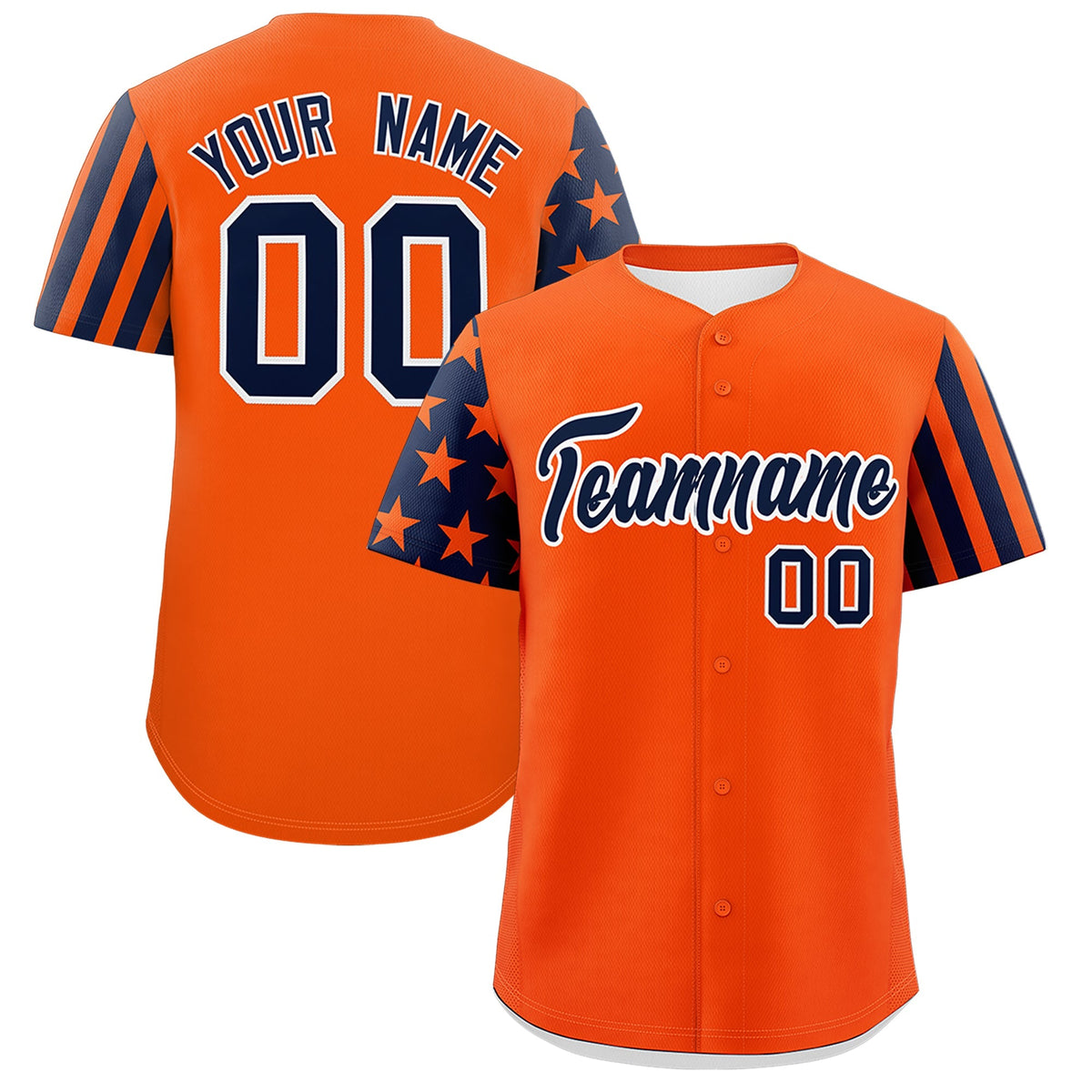 Custom Orange Navy American Flag Raglan Sleeves Baseball Jersey| KXKSHOP