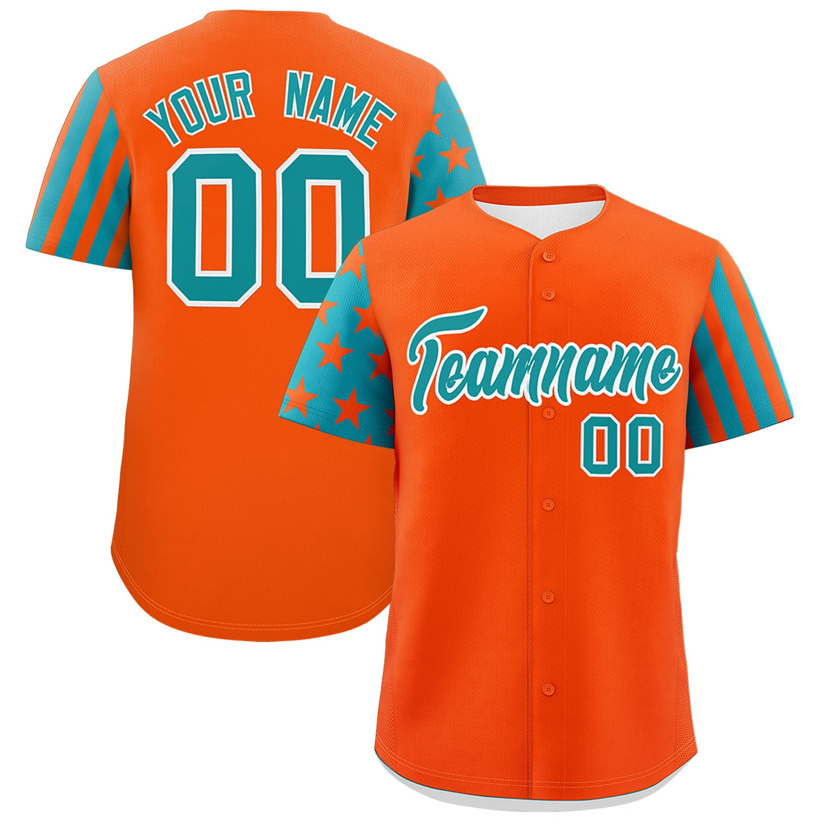 Custom Orange Aqua American Flag Raglan Sleeves Baseball Jersey| KXKSHOP