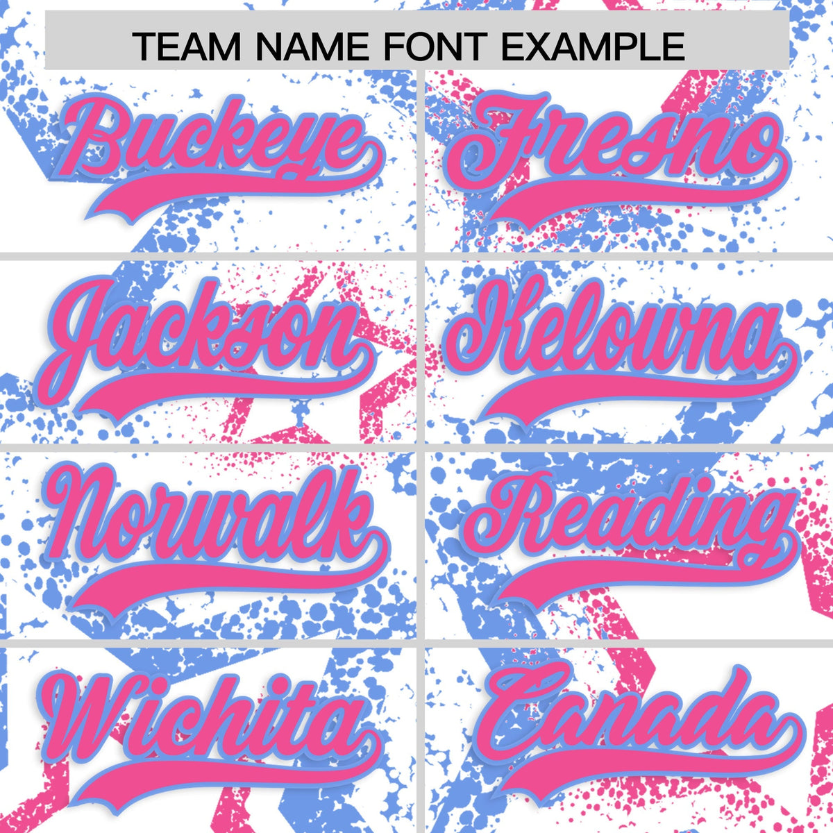 Custom White Light Blue Pink Star-Shaped Ink Texture Graffiti Pattern Baseball Jersey | Sublimation Printed &amp; Stitched,Add Name and Numbern,Perfect for Parties,Perfect for Training | KXKSHOP