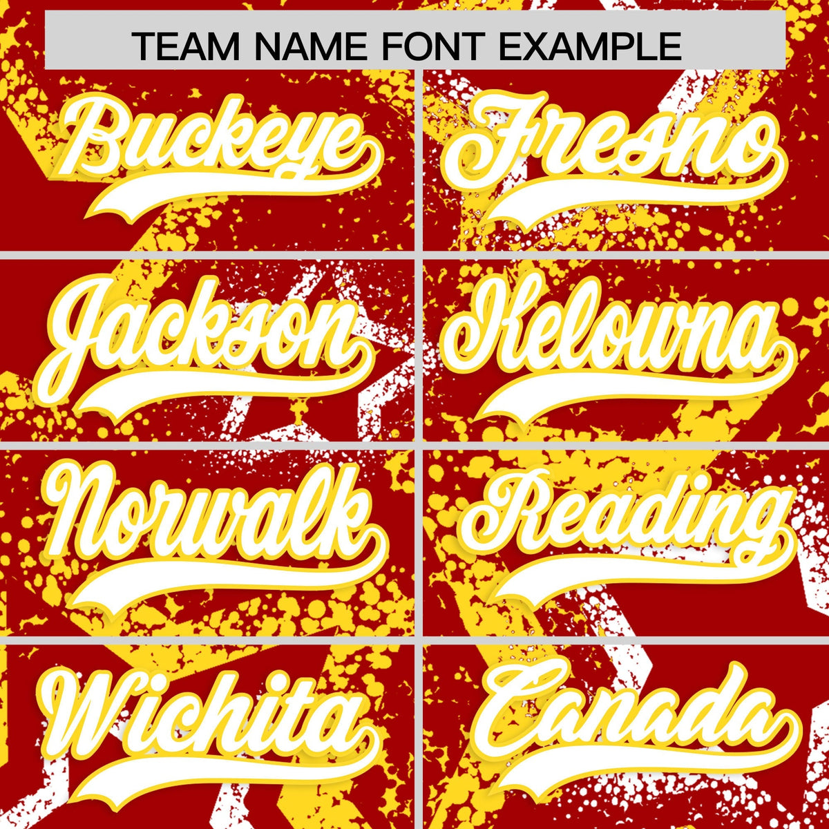 Custom Red White Gold Star-Shaped Ink Texture Graffiti Pattern Baseball Jersey | Sublimation Printed &amp; Stitched,Add Name and Numbern,Perfect for Parties,Perfect for Training | KXKSHOP