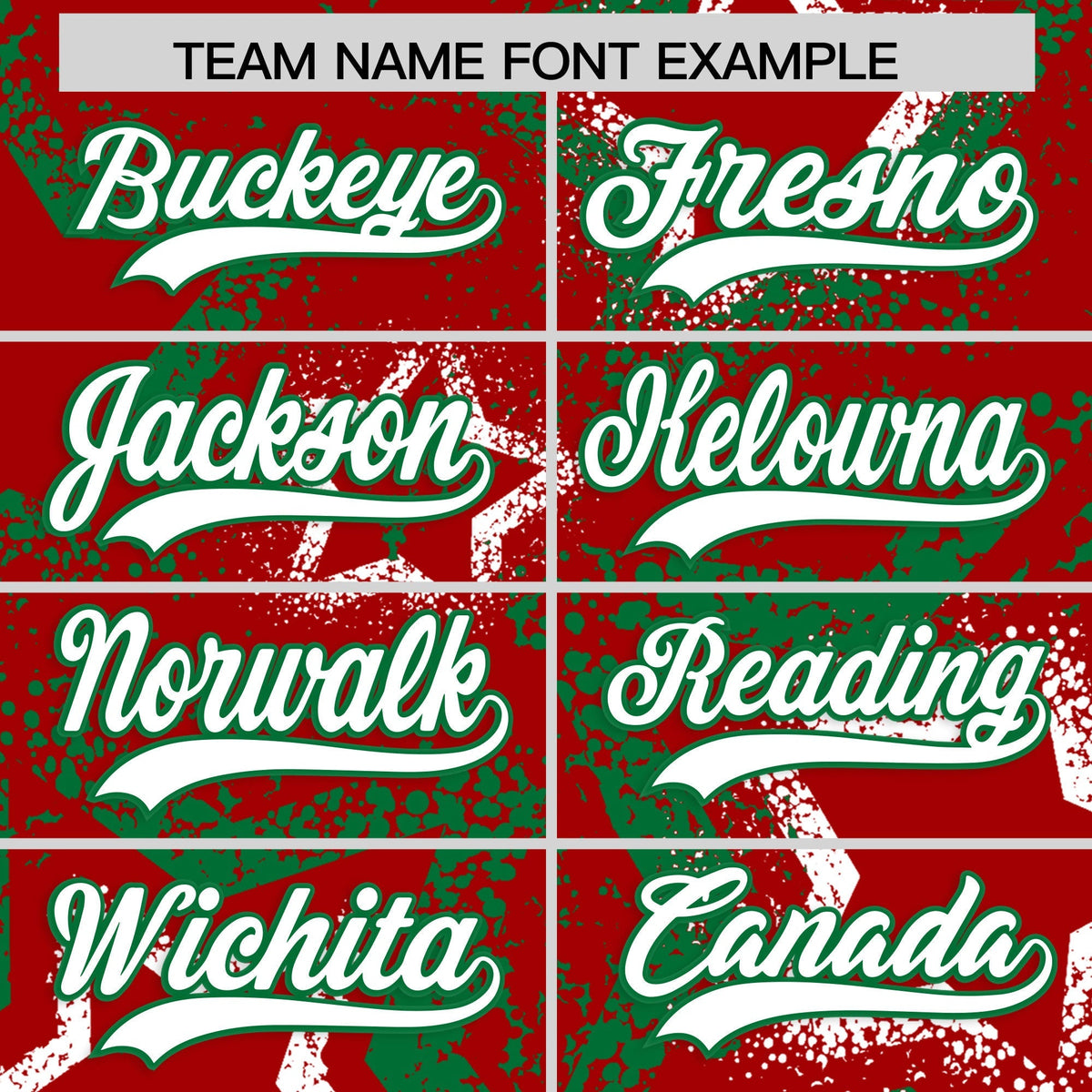 Custom Red White Kelly Green Star-Shaped Ink Texture Graffiti Pattern Baseball Jersey | Sublimation Printed &amp; Stitched,Add Name and Numbern,Perfect for Parties,Perfect for Training | KXKSHOP