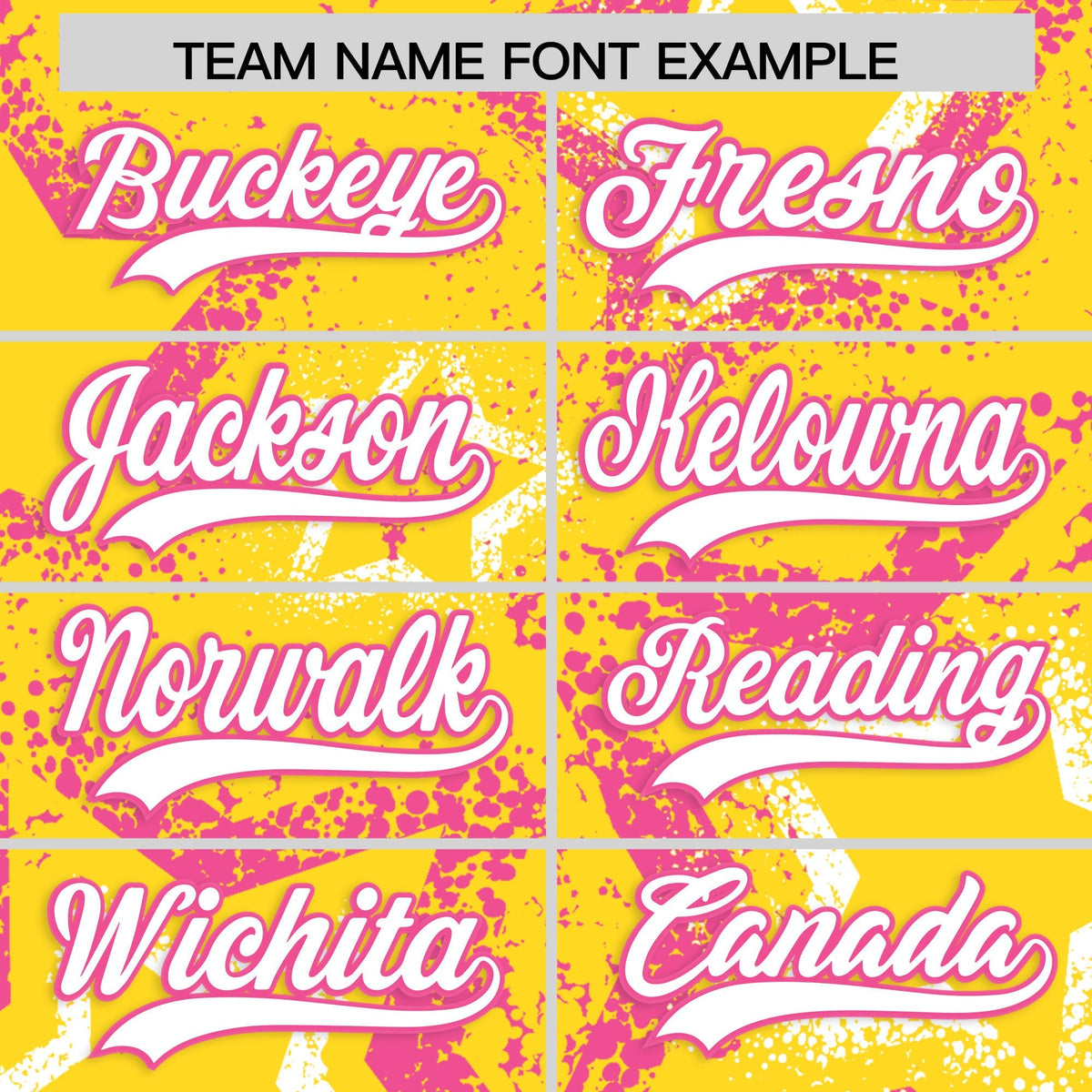 Custom Gold White Pink Star-Shaped Ink Texture Graffiti Pattern Baseball Jersey | Sublimation Printed &amp; Stitched,Add Name and Numbern,Perfect for Parties,Perfect for Training | KXKSHOP