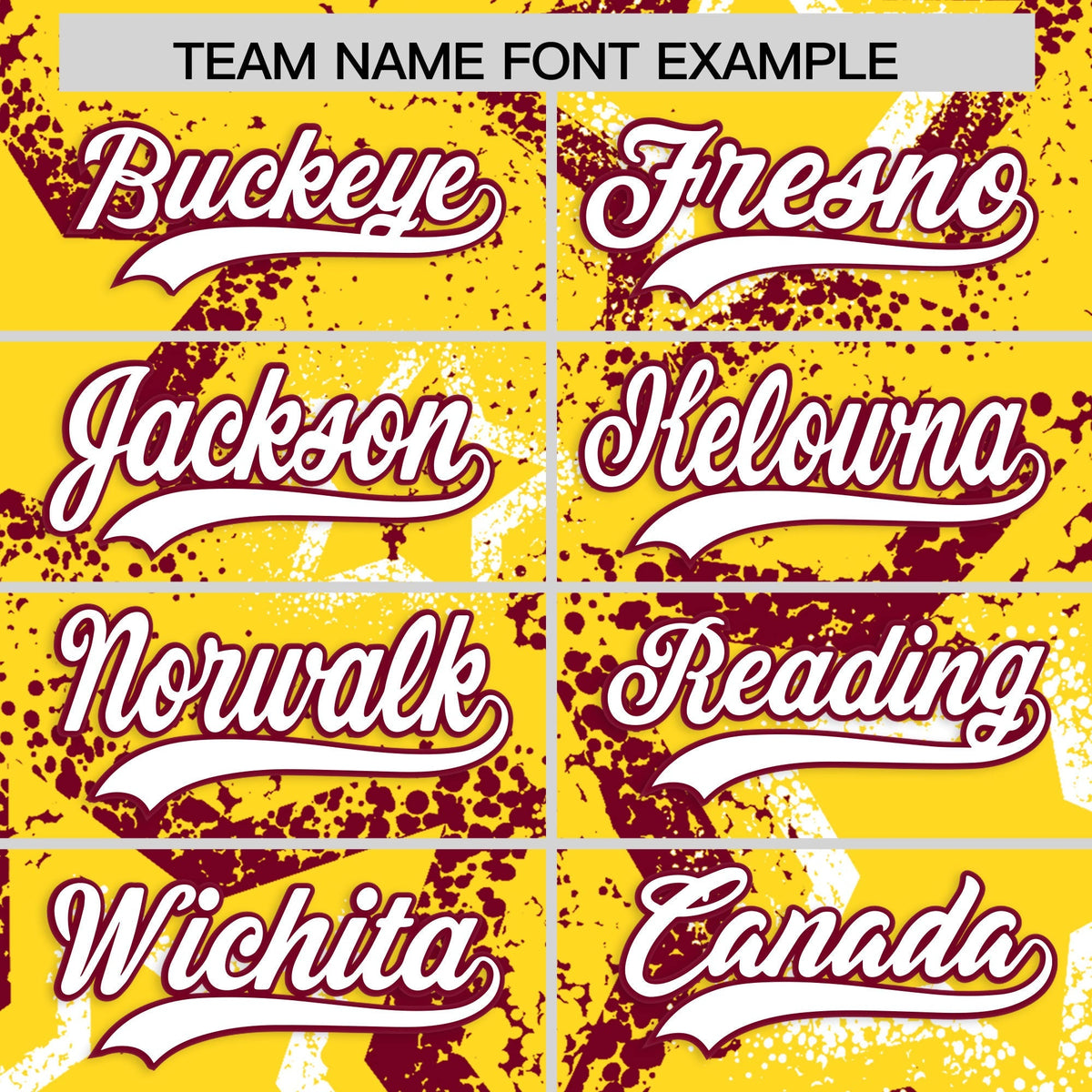 Custom Gold White Crimson Star-Shaped Ink Texture Graffiti Pattern Baseball Jersey | Sublimation Printed &amp; Stitched,Add Name and Numbern,Perfect for Parties,Perfect for Training | KXKSHOP