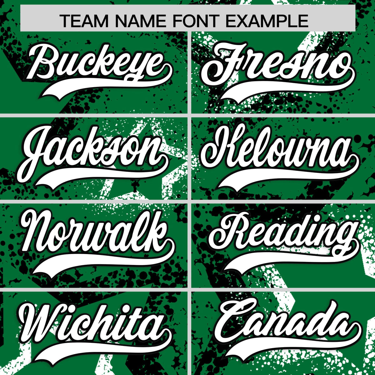 Custom Kelly Green White Star-Shaped Ink Texture Graffiti Pattern Baseball Jersey | Sublimation Printed &amp; Stitched,Add Name and Numbern,Perfect for Parties,Perfect for Training | KXKSHOP