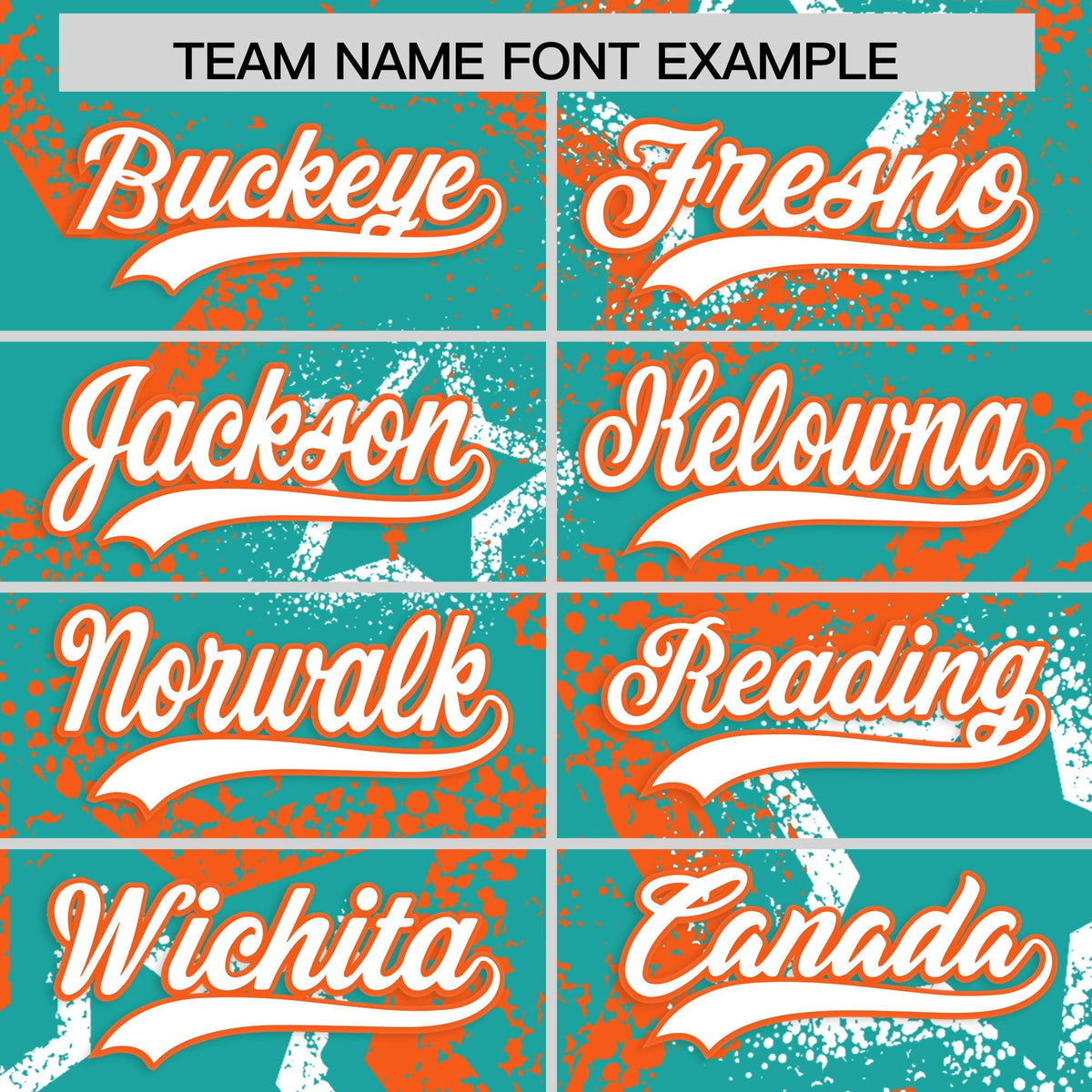 Custom Aqua White Orange Star-Shaped Ink Texture Graffiti Pattern Baseball Jersey | Sublimation Printed &amp; Stitched,Add Name and Numbern,Perfect for Parties,Perfect for Training | KXKSHOP