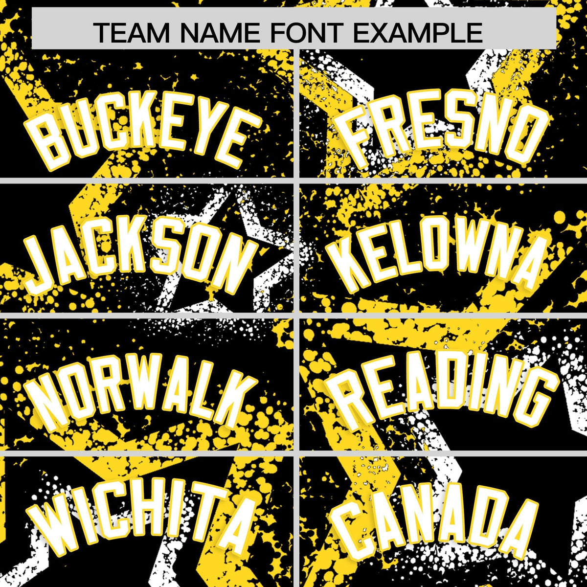 Custom Black White Gold Star-Shaped Ink Texture Graffiti Pattern Baseball Jersey | Sublimation Printed &amp; Stitched,Add Name and Numbern,Perfect for Parties,Perfect for Training | KXKSHOP