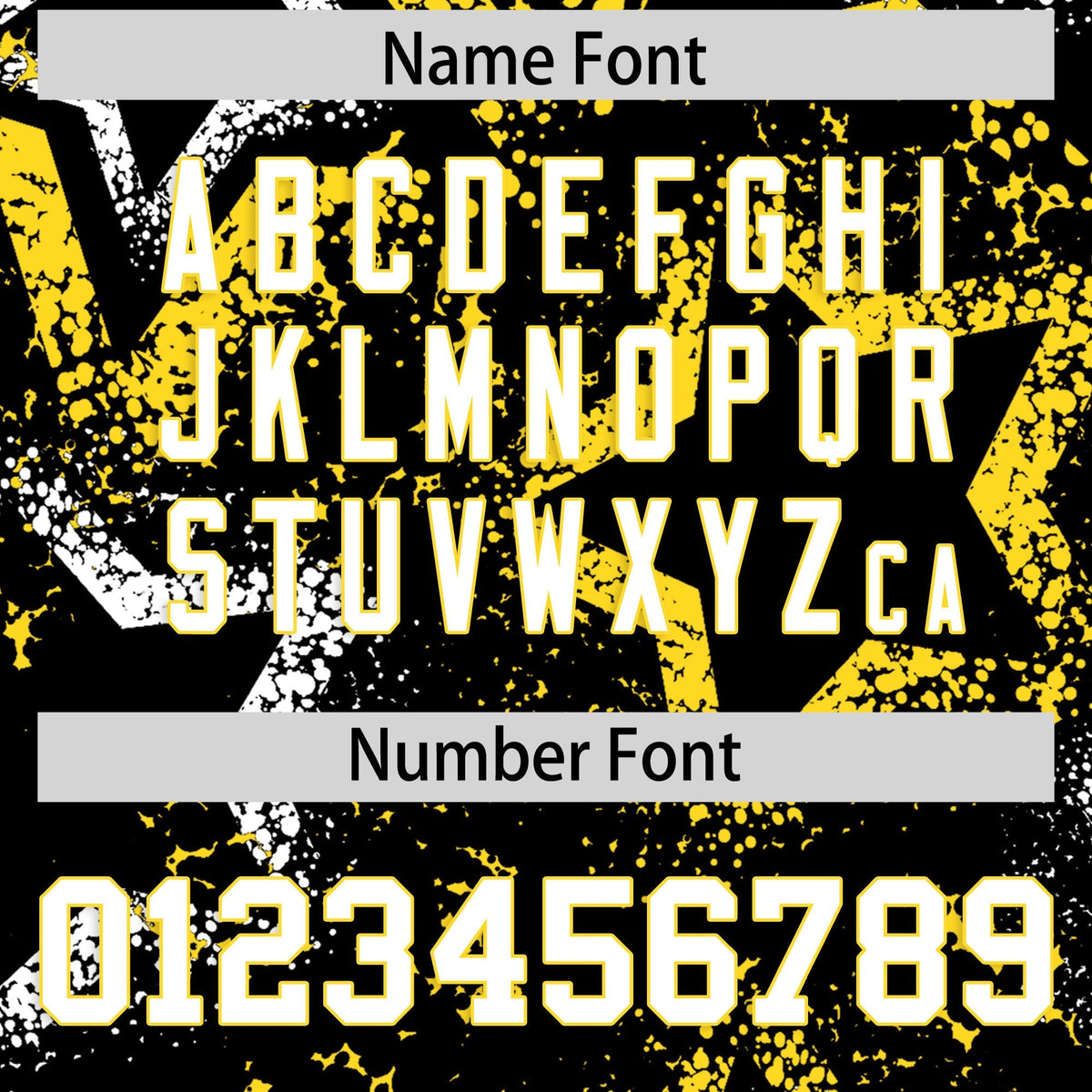 Custom Black White Gold Star-Shaped Ink Texture Graffiti Pattern Baseball Jersey | Sublimation Printed &amp; Stitched,Add Name and Numbern,Perfect for Parties,Perfect for Training | KXKSHOP