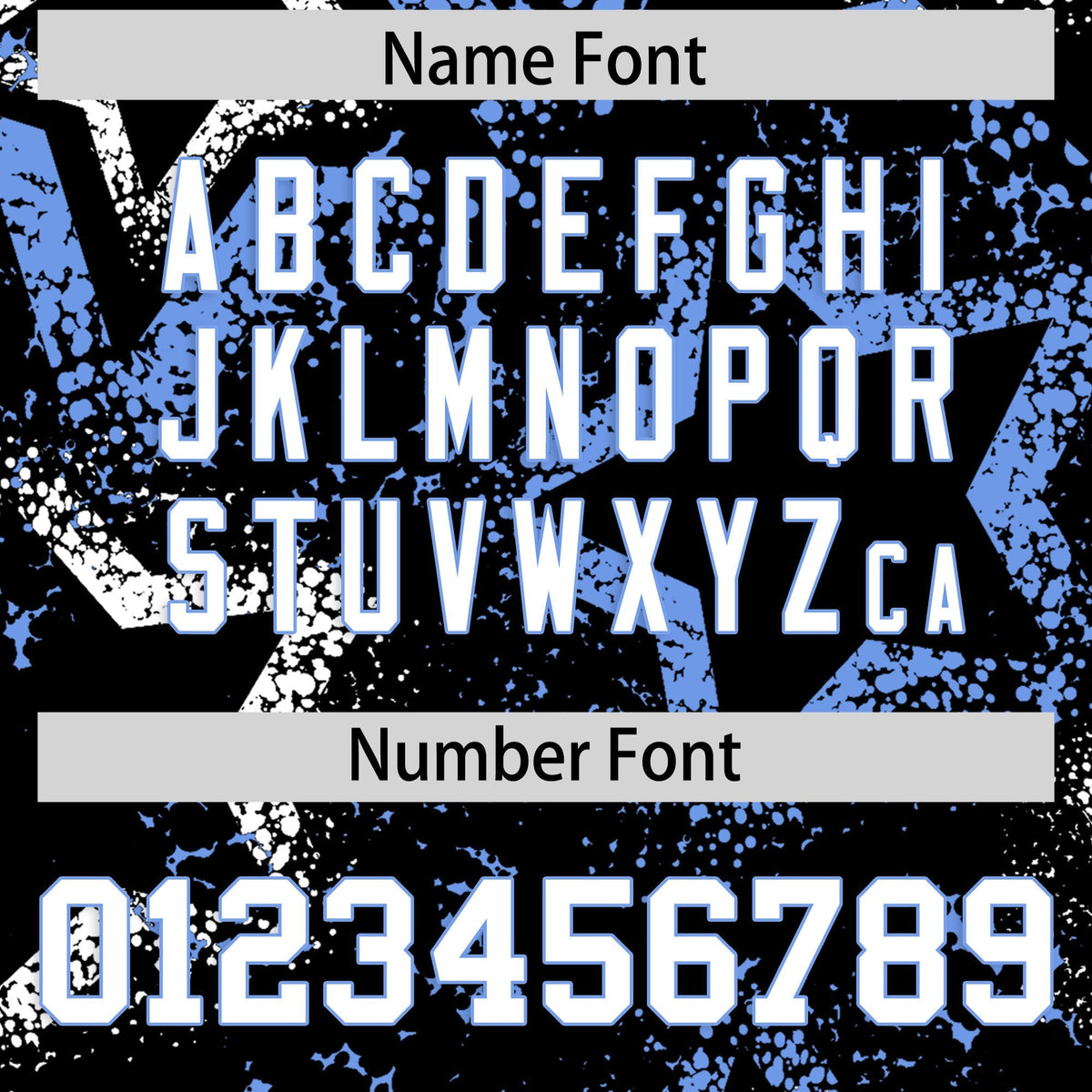 Custom Black White Light Blue Star-Shaped Ink Texture Graffiti Pattern Baseball Jersey | Sublimation Printed &amp; Stitched,Add Name and Numbern,Perfect for Parties,Perfect for Training | KXKSHOP