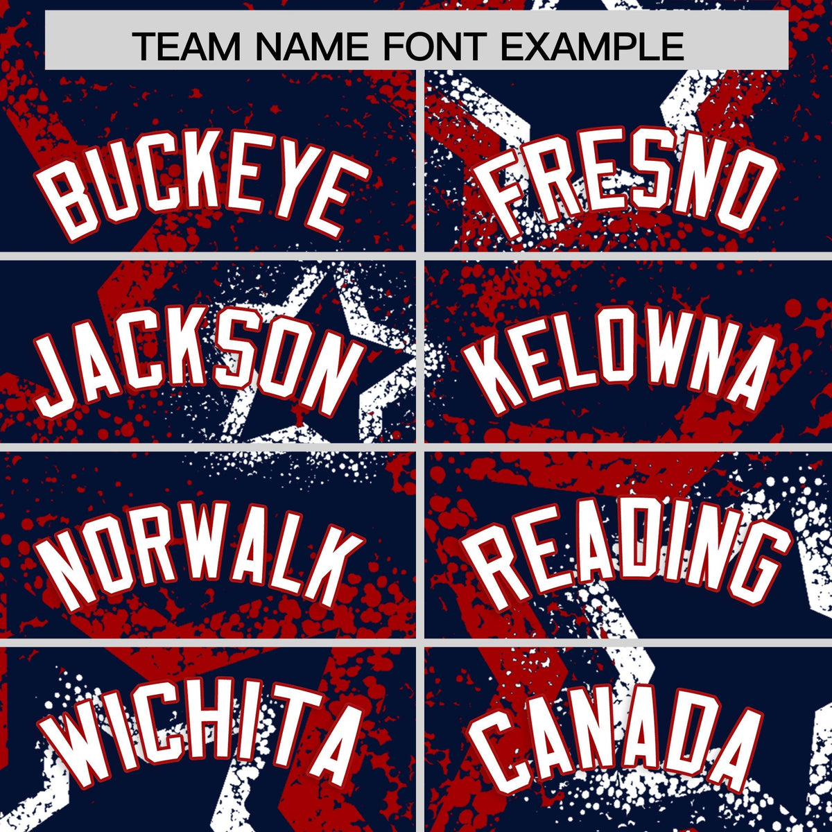 Custom Navy White Red Star-Shaped Ink Texture Graffiti Pattern Baseball Jersey | Sublimation Printed &amp; Stitched,Add Name and Numbern,Perfect for Parties,Perfect for Training | KXKSHOP