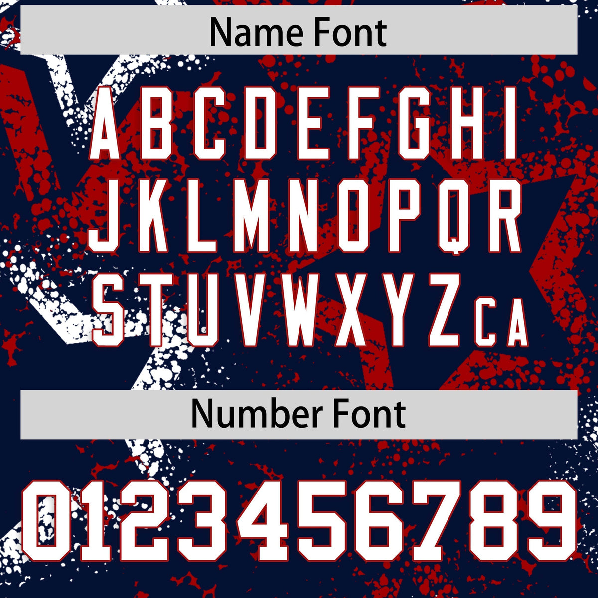 Custom Navy White Red Star-Shaped Ink Texture Graffiti Pattern Baseball Jersey | Sublimation Printed &amp; Stitched,Add Name and Numbern,Perfect for Parties,Perfect for Training | KXKSHOP