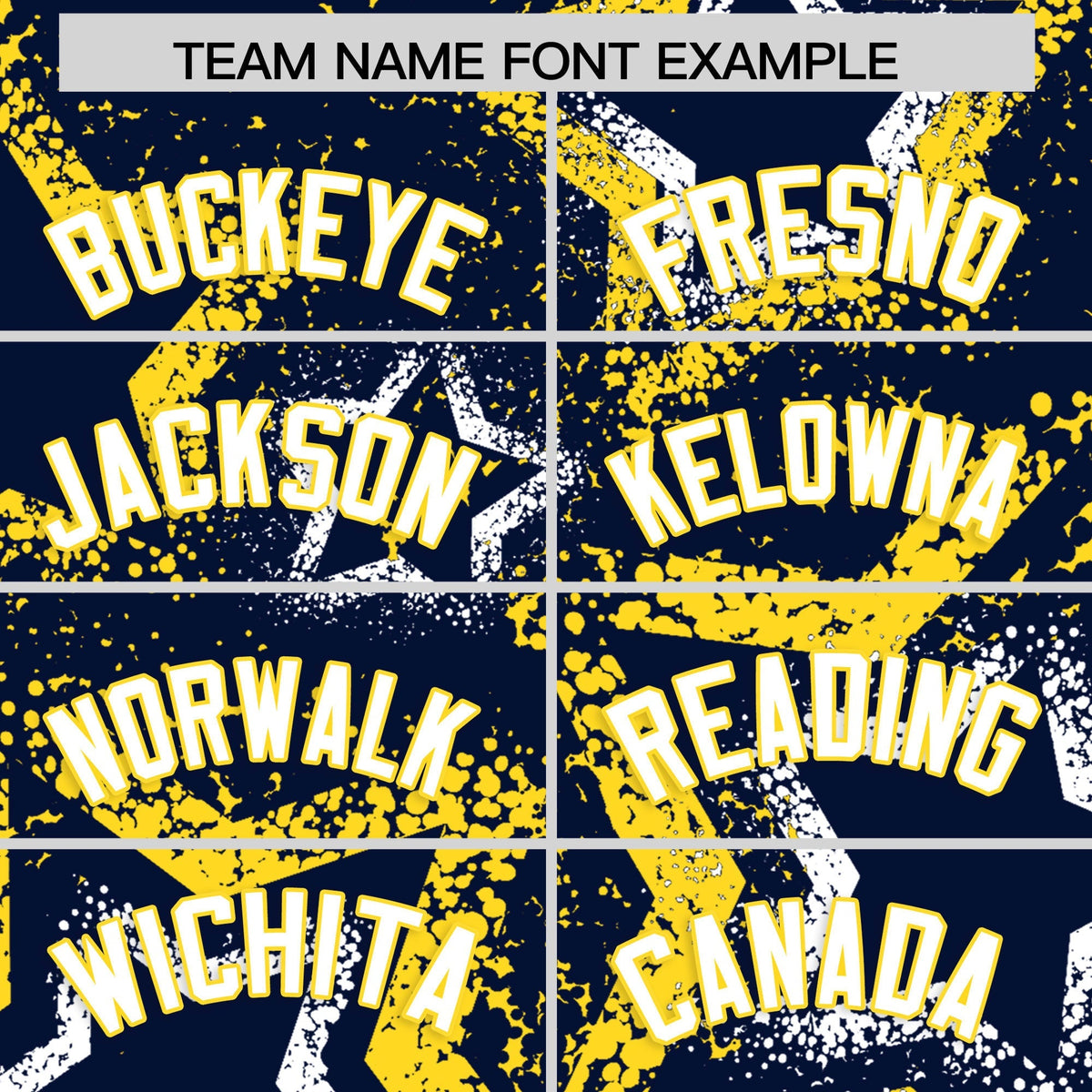 Custom Navy White Gold Star-Shaped Ink Texture Graffiti Pattern Baseball Jersey | Sublimation Printed &amp; Stitched,Add Name and Numbern,Perfect for Parties,Perfect for Training | KXKSHOP
