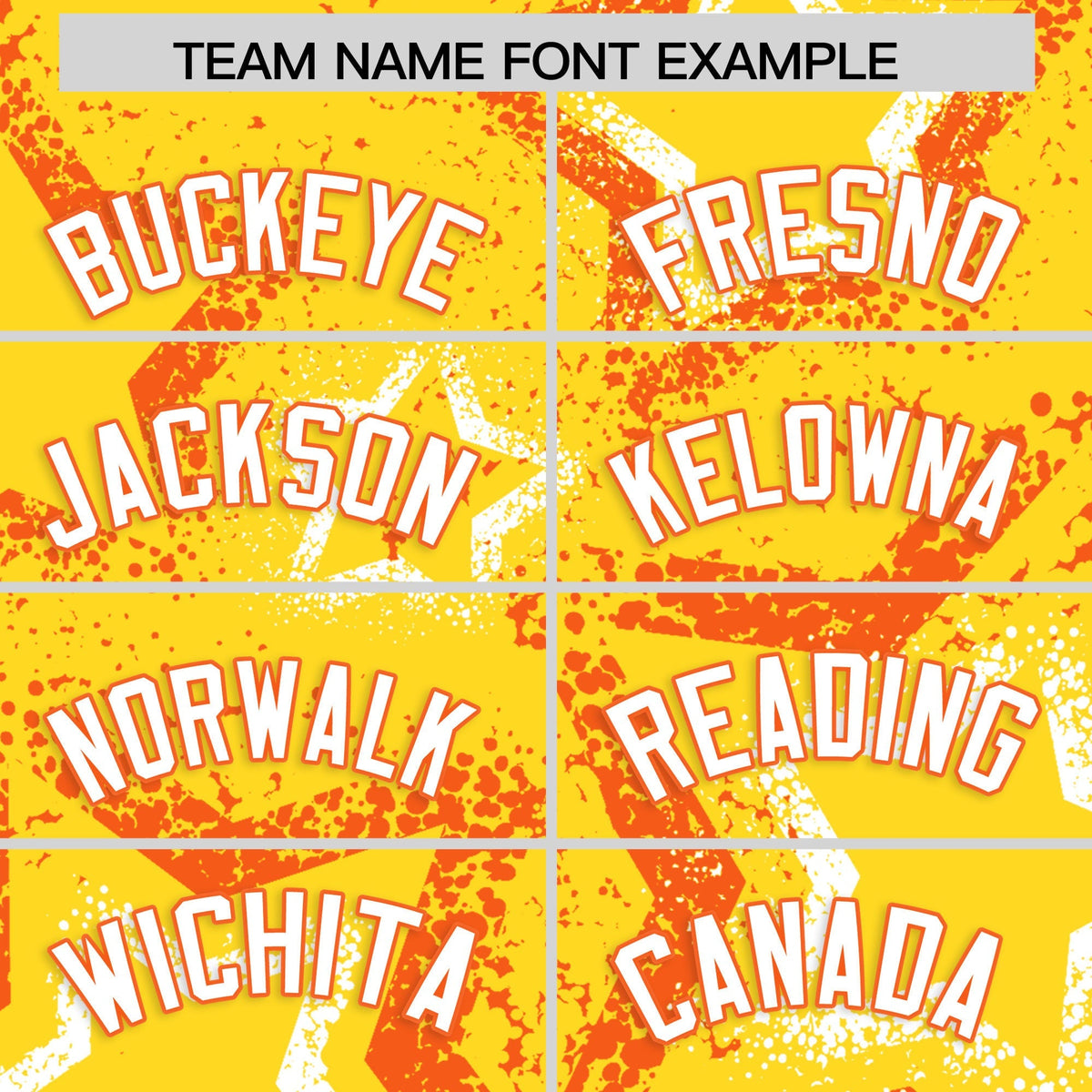 Custom Gold Orange White Star-Shaped Ink Texture Graffiti Pattern Baseball Jersey | Sublimation Printed &amp; Stitched,Add Name and Numbern,Perfect for Parties,Perfect for Training | KXKSHOP