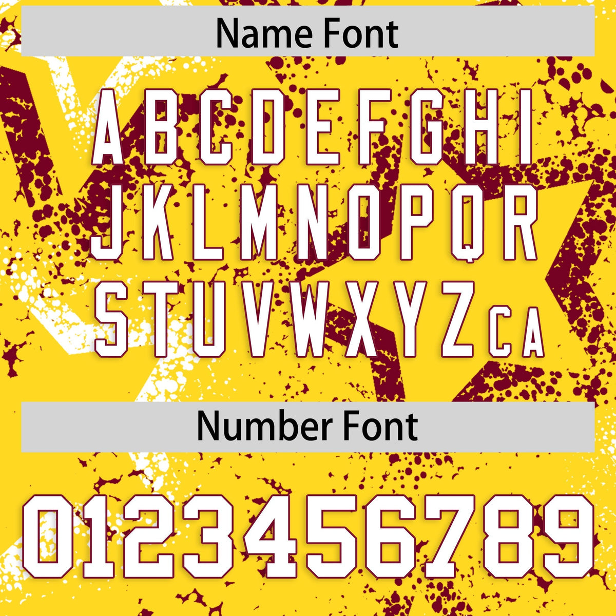 Custom Gold White Crimson Star-Shaped Ink Texture Graffiti Pattern Baseball Jersey | Sublimation Printed &amp; Stitched,Add Name and Numbern,Perfect for Parties,Perfect for Training | KXKSHOP