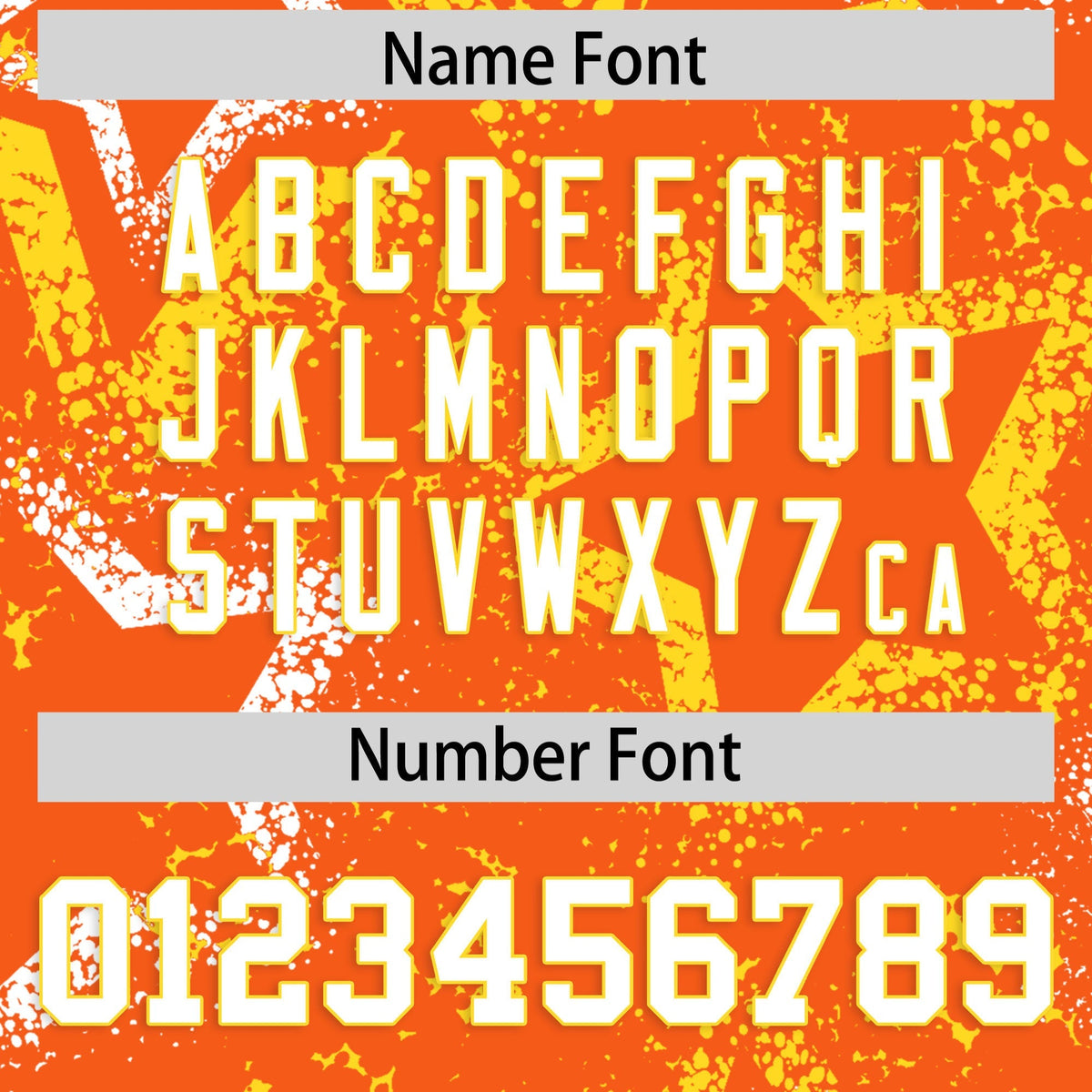 Custom Orange White Gold Star-Shaped Ink Texture Graffiti Pattern Baseball Jersey | Sublimation Printed &amp; Stitched,Add Name and Numbern,Perfect for Parties,Perfect for Training | KXKSHOP