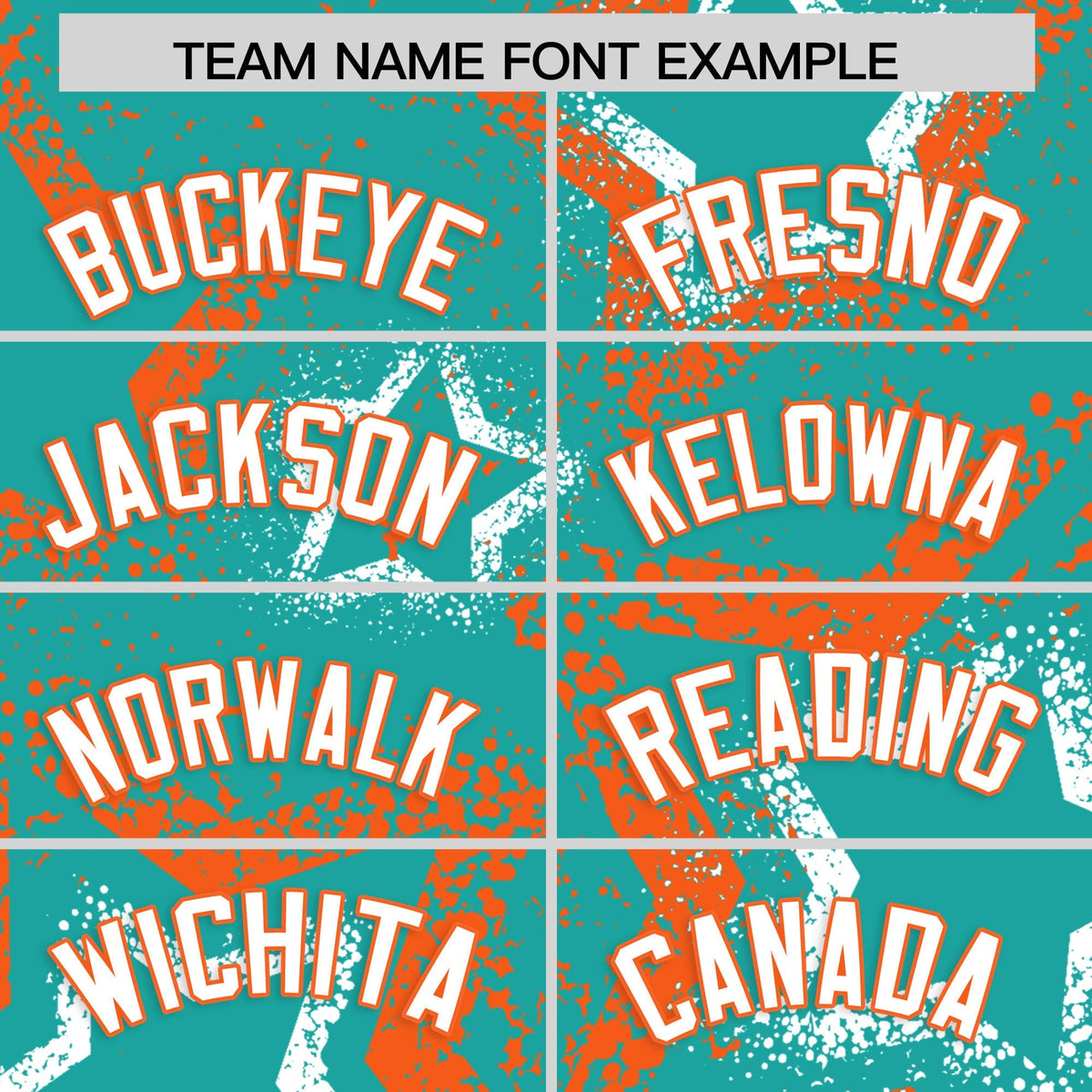 Custom Aqua White Orange Star-Shaped Ink Texture Graffiti Pattern Baseball Jersey | Sublimation Printed &amp; Stitched,Add Name and Numbern,Perfect for Parties,Perfect for Training | KXKSHOP