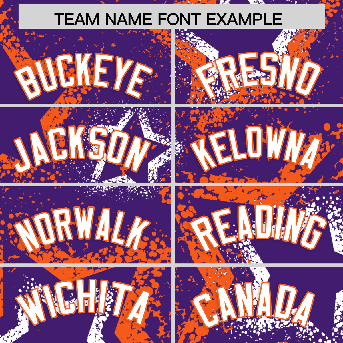 Custom Purple White Orange Star-Shaped Ink Texture Graffiti Pattern Baseball Jersey | Sublimation Printed &amp; Stitched,Add Name and Numbern,Perfect for Parties,Perfect for Training | KXKSHOP