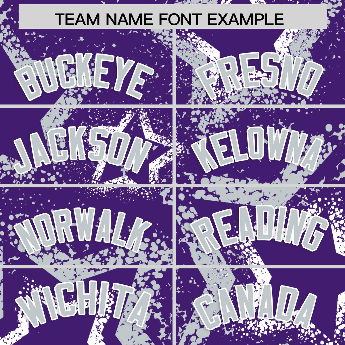 Custom Purple White Silver Star-Shaped Ink Texture Graffiti Pattern Baseball Jersey | Sublimation Printed &amp; Stitched,Add Name and Numbern,Perfect for Parties,Perfect for Training | KXKSHOP