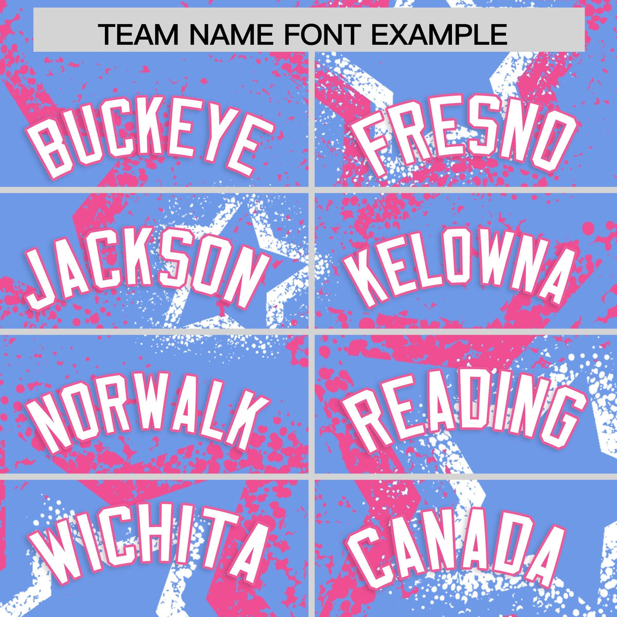 Custom Light Blue White Pink Star-Shaped Ink Texture Graffiti Pattern Baseball Jersey | Sublimation Printed &amp; Stitched,Add Name and Numbern,Perfect for Parties,Perfect for Training | KXKSHOP